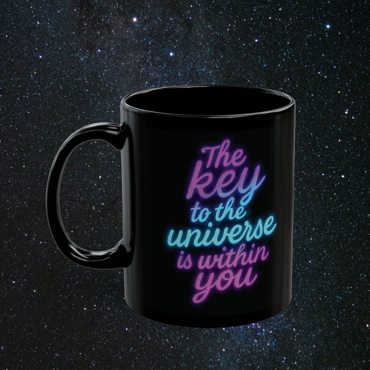 Key To The Universe Black Mug