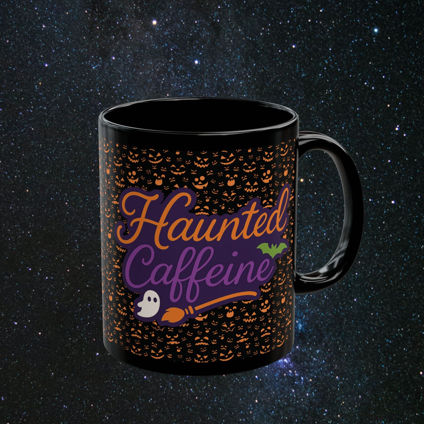 Haunted Caffeine Black Mug