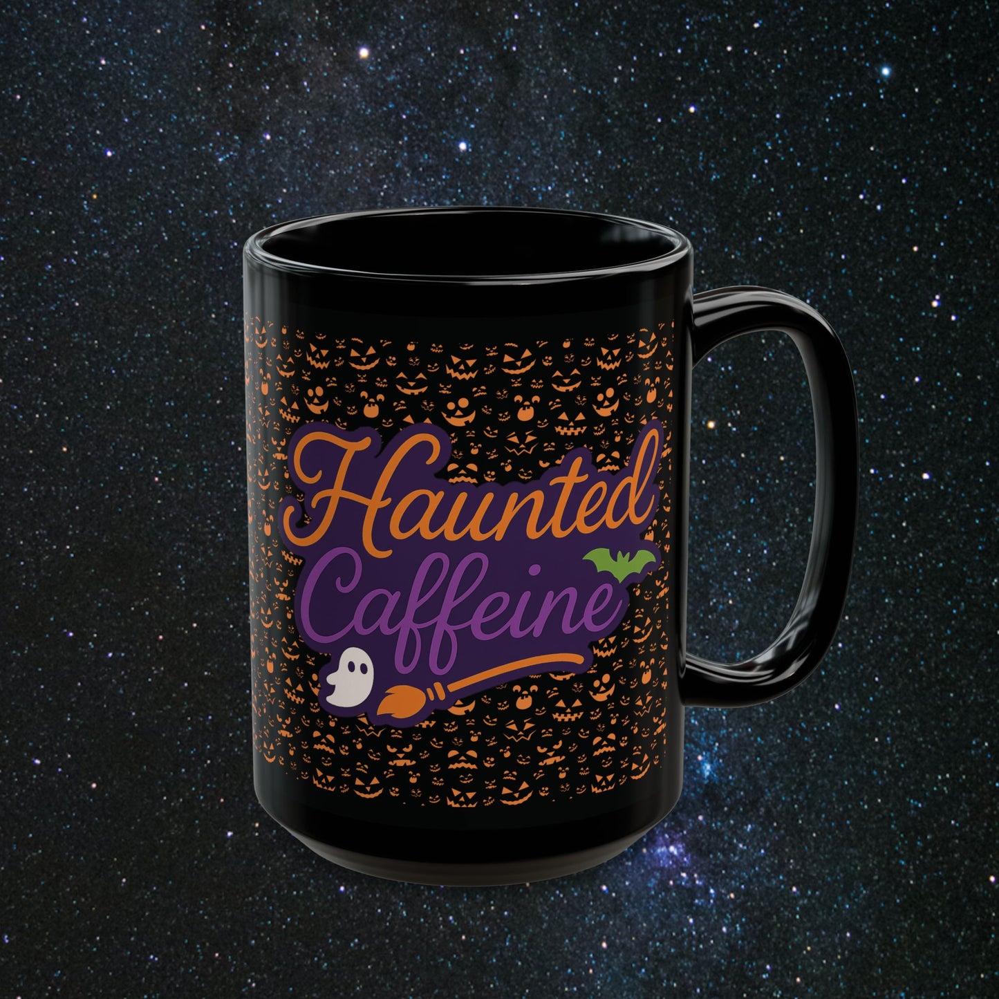 Haunted Caffeine Black Mug