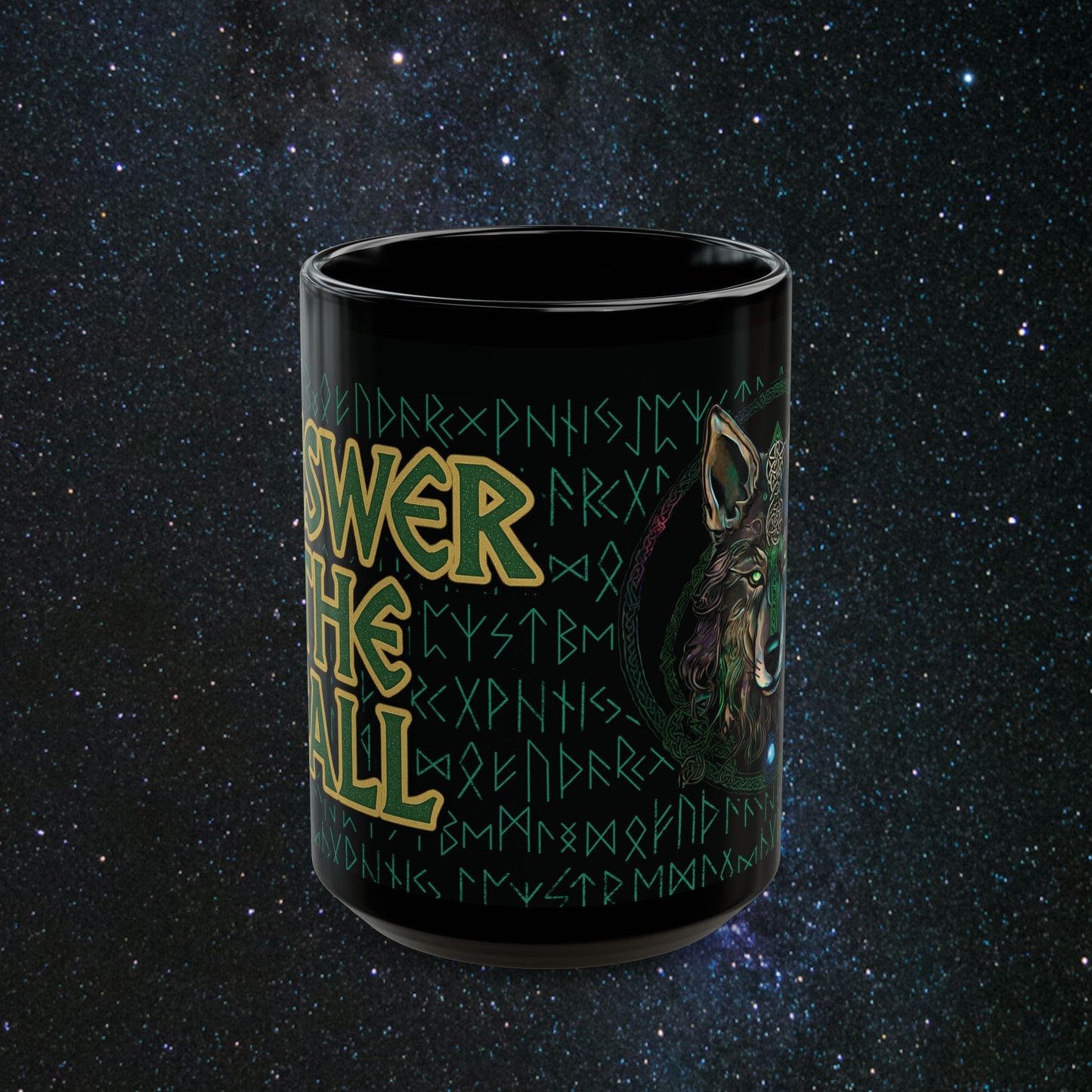 'Call of the Wolf' Black Mug