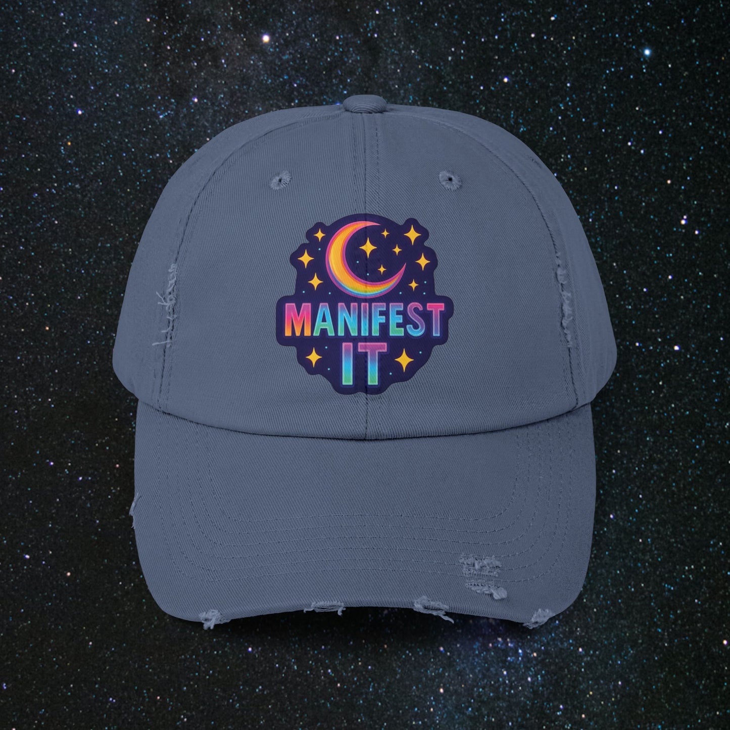 Manifest It Unisex Distressed Cap