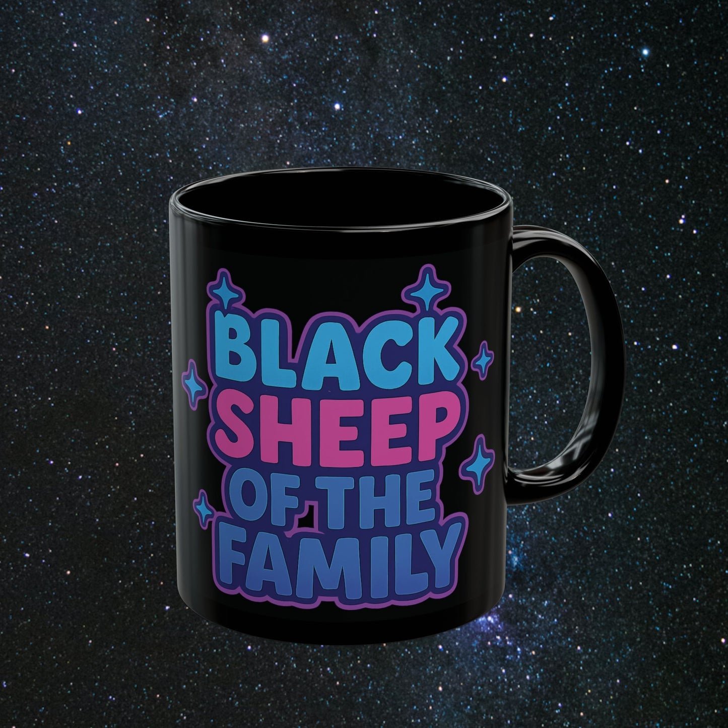 'Black Sheep' Black Mug