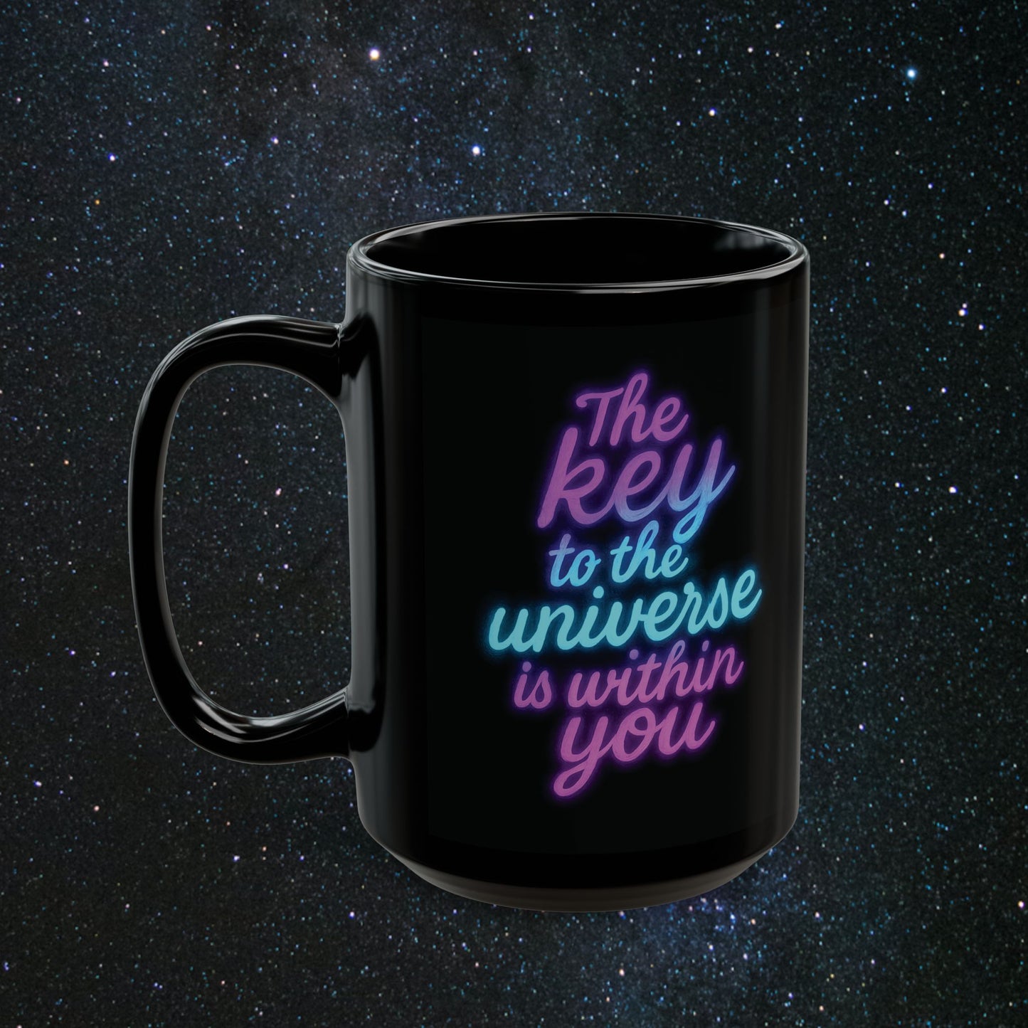Key To The Universe Black Mug