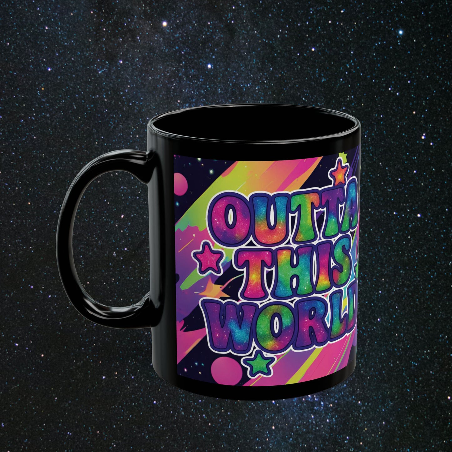 Outta This World Black Mug