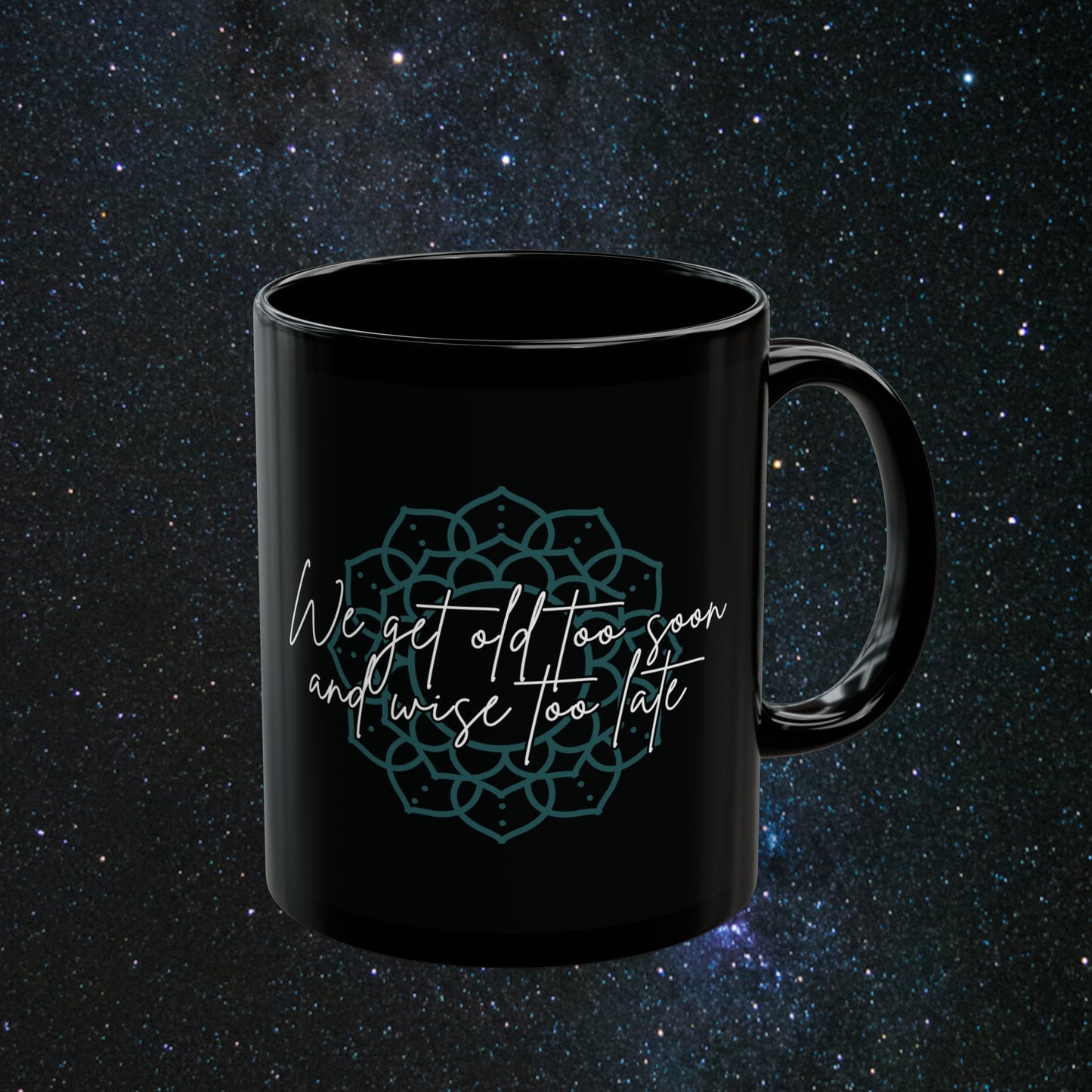 Timeless Wisdom Black Mug