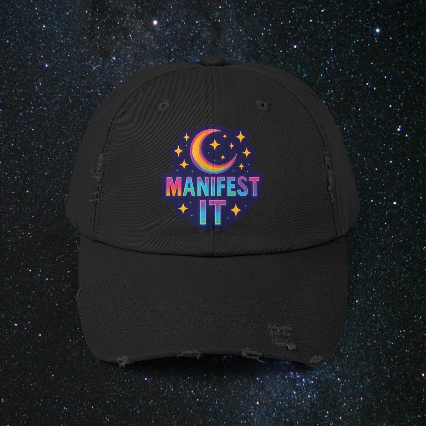 Manifest It Unisex Distressed Cap