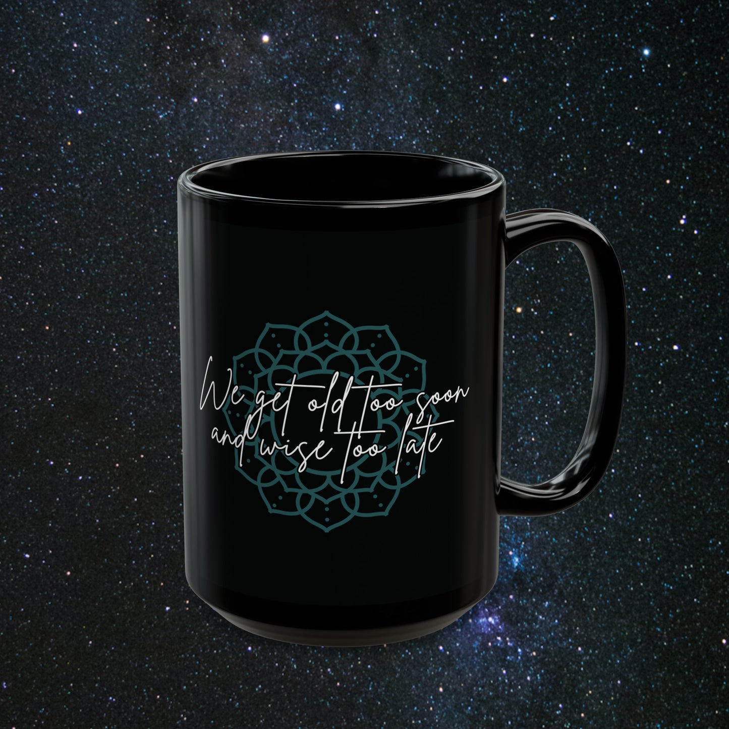 Timeless Wisdom Black Mug