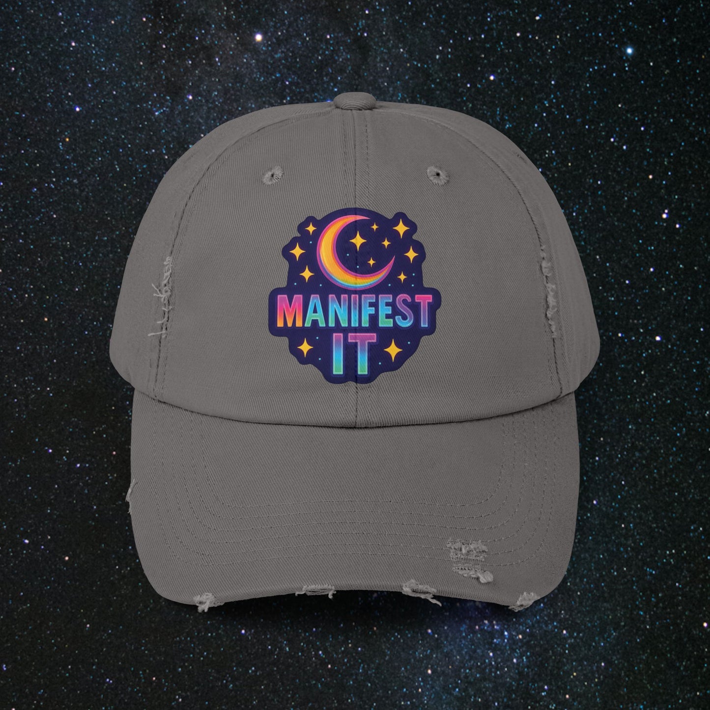 Manifest It Unisex Distressed Cap