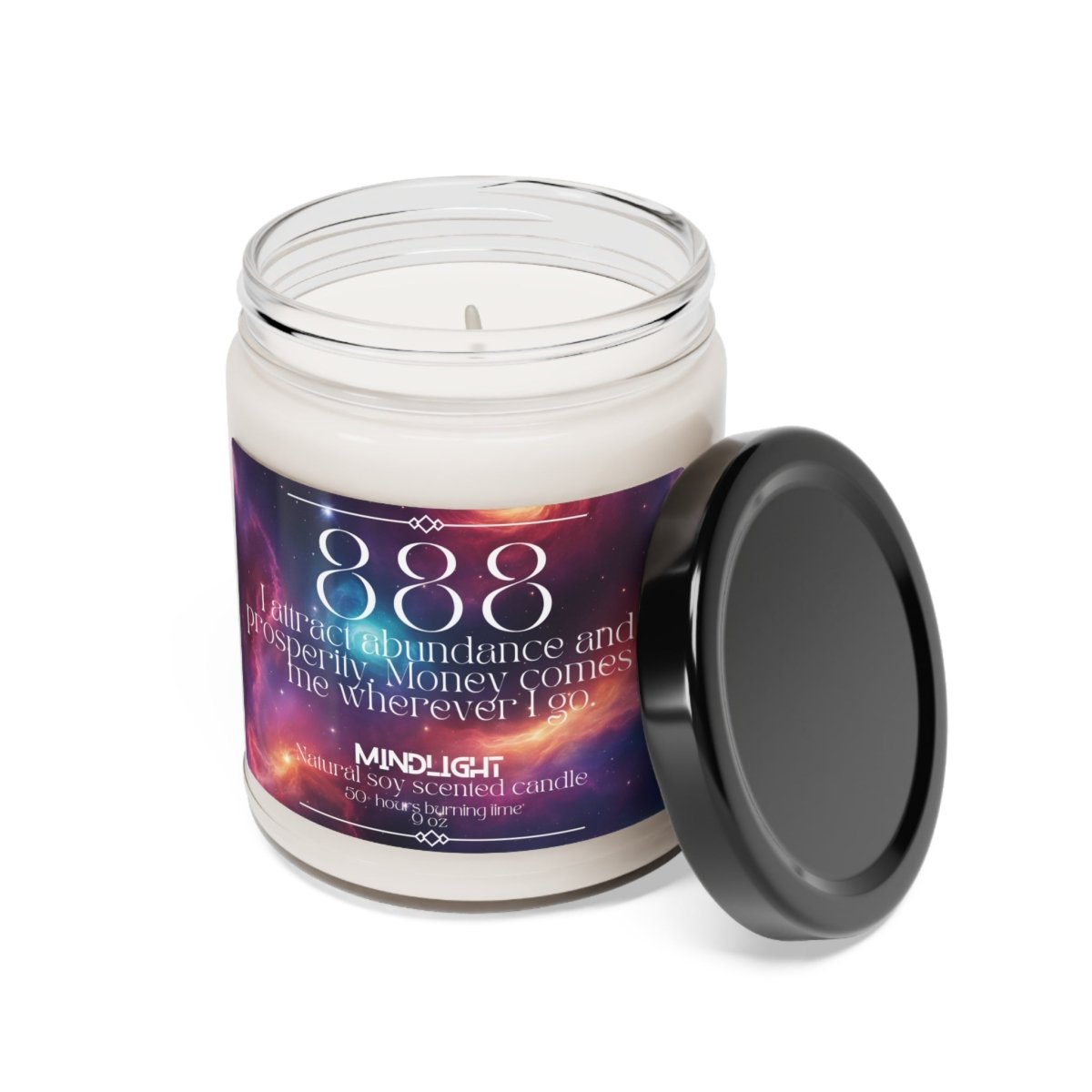 Angel Numbers - 888 Abundance Soy Candle, 9oz - MindLight Apparel - Angel Numbers - 888 Abundance Soy Candle, 9oz - Unscented - 9oz -