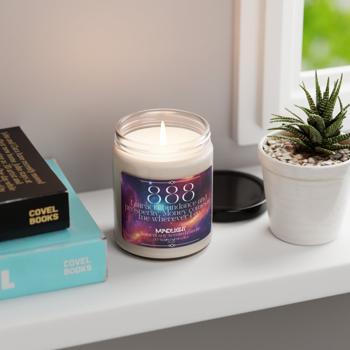 Angel Numbers - 888 Abundance Soy Candle, 9oz - MindLight Apparel - Angel Numbers - 888 Abundance Soy Candle, 9oz - Unscented - 9oz -