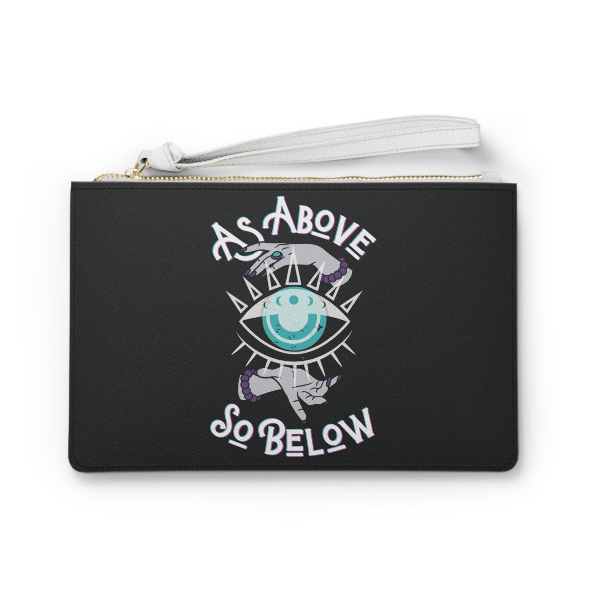 As Above, So Below Clutch Bag (Black) - MindLight Apparel - As Above, So Below Clutch Bag (Black) - One size - -