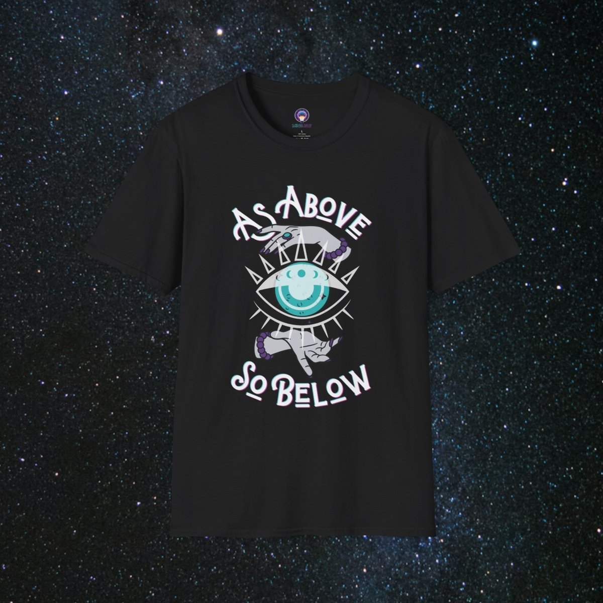 As Above So Below Women's Softstyle T-Shirt - MindLight Apparel - As Above So Below Women's Softstyle T-Shirt - Black - XS -