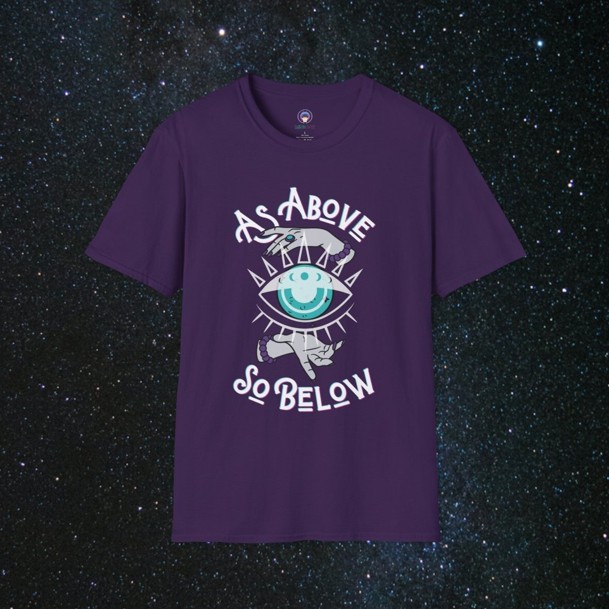 As Above So Below Women's Softstyle T-Shirt - MindLight Apparel - As Above So Below Women's Softstyle T-Shirt - Purple - S -