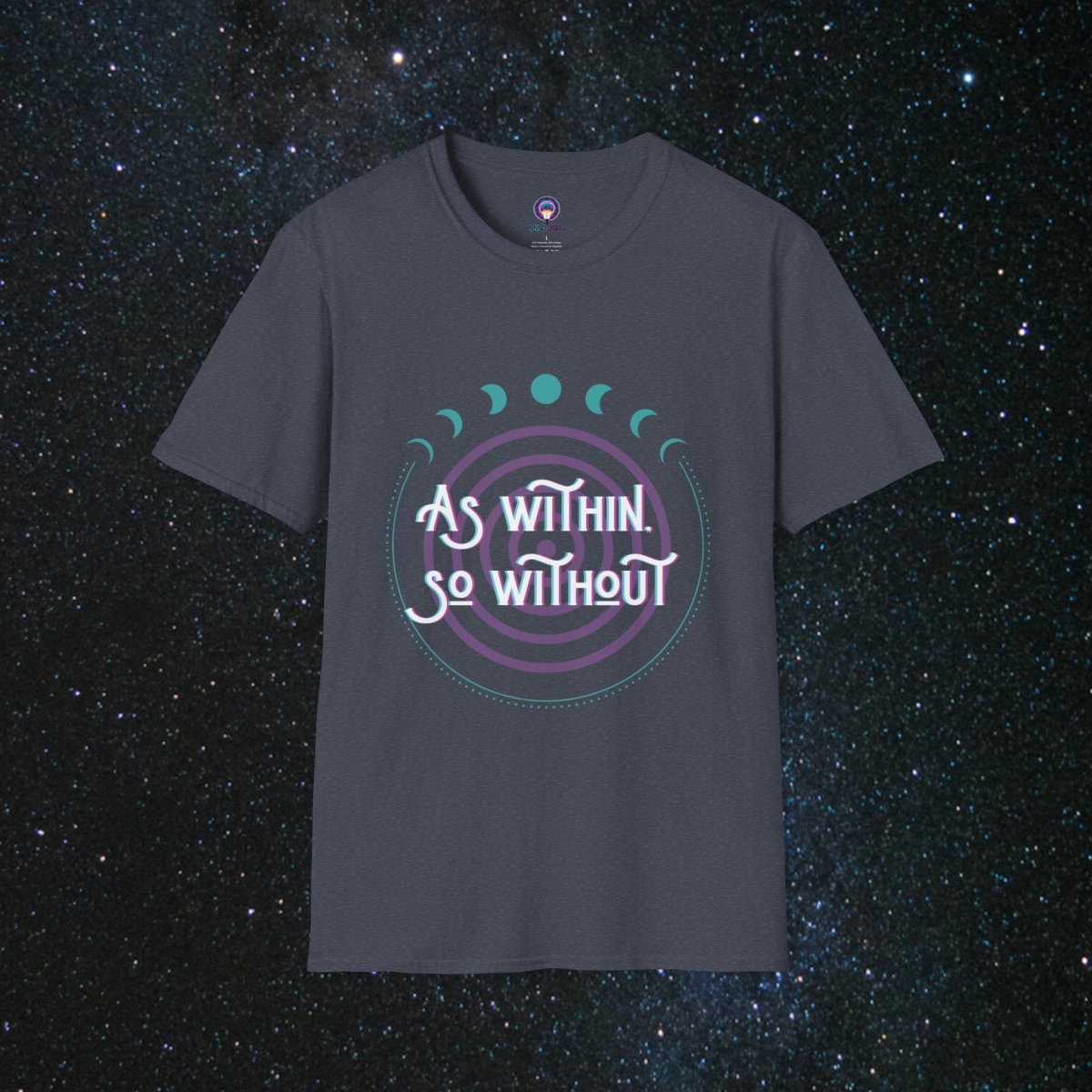 As Within, So Without Women's Softstyle T-Shirt - MindLight Apparel - As Within, So Without Women's Softstyle T-Shirt - Heather Navy - XS -