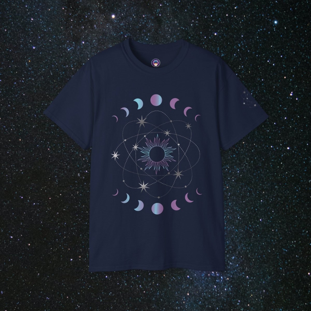 'Atomic Cosmos' Loose Fit Women's Tee - MindLight Apparel - 'Atomic Cosmos' Loose Fit Women's Tee - Navy - S -