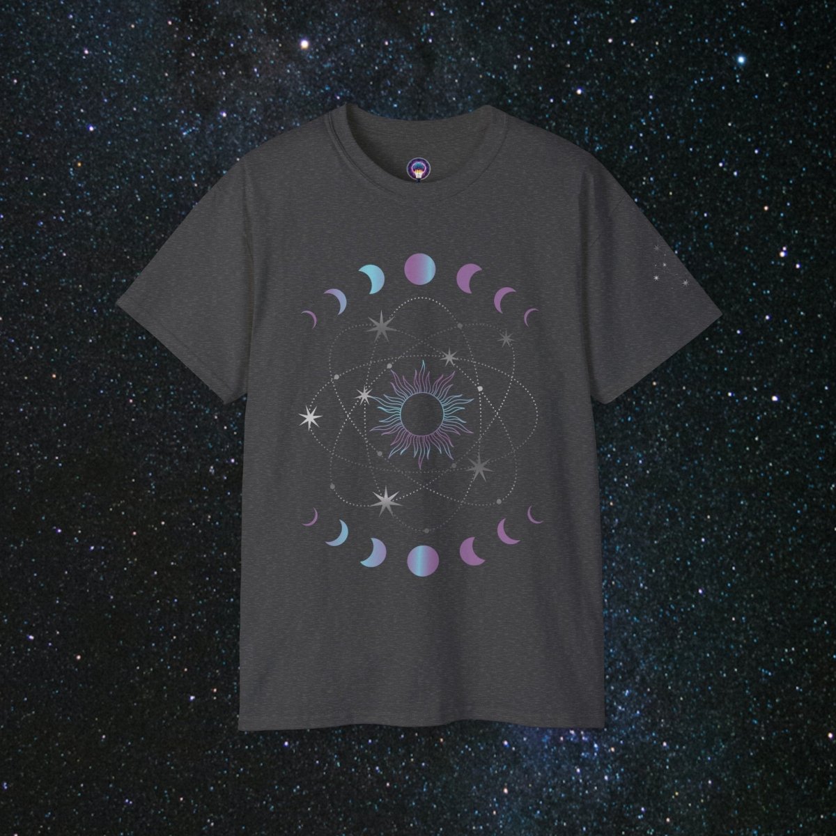'Atomic Cosmos' Loose Fit Women's Tee - MindLight Apparel - 'Atomic Cosmos' Loose Fit Women's Tee - Dark Heather - S -