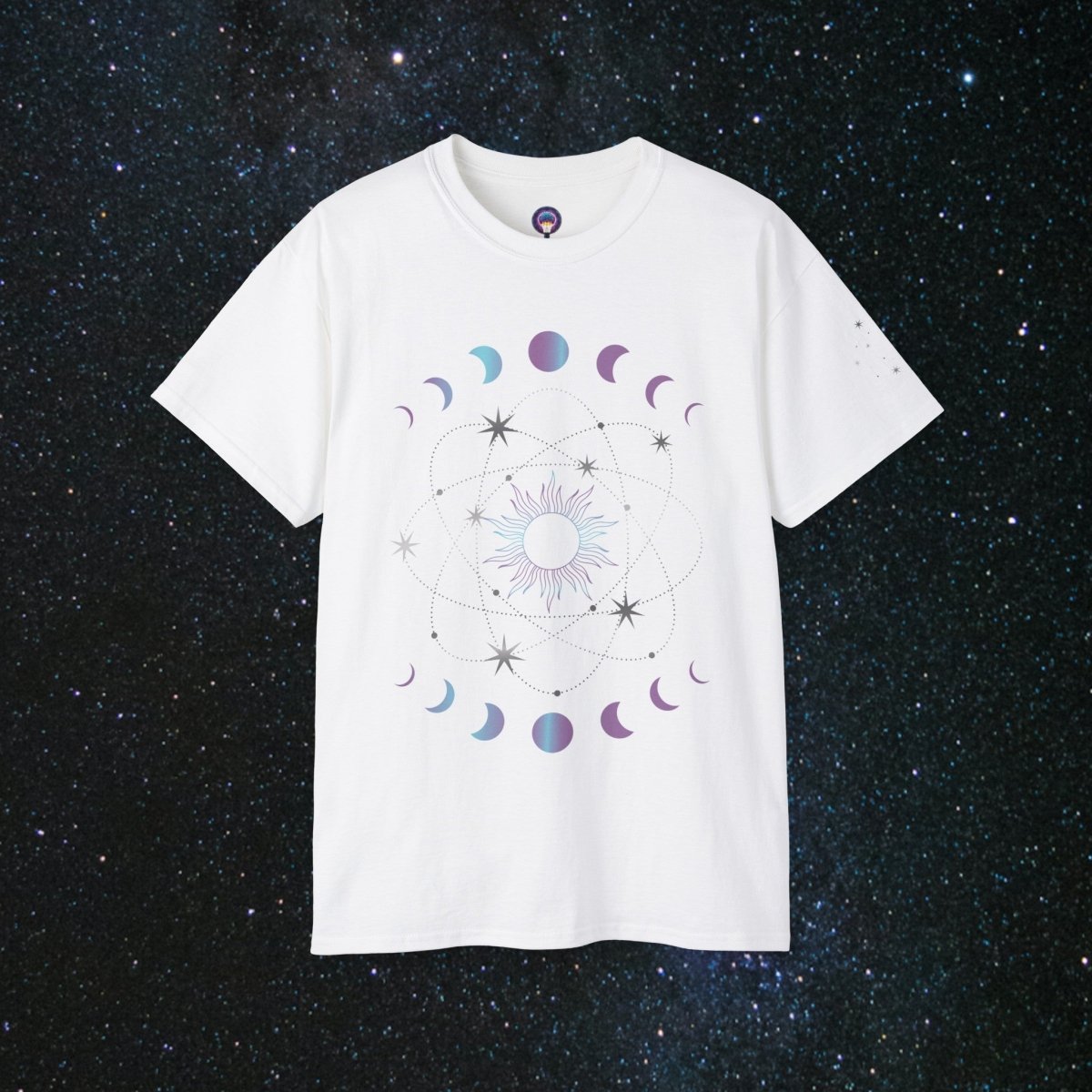 'Atomic Cosmos' Loose Fit Women's Tee - MindLight Apparel - 'Atomic Cosmos' Loose Fit Women's Tee - White - S -