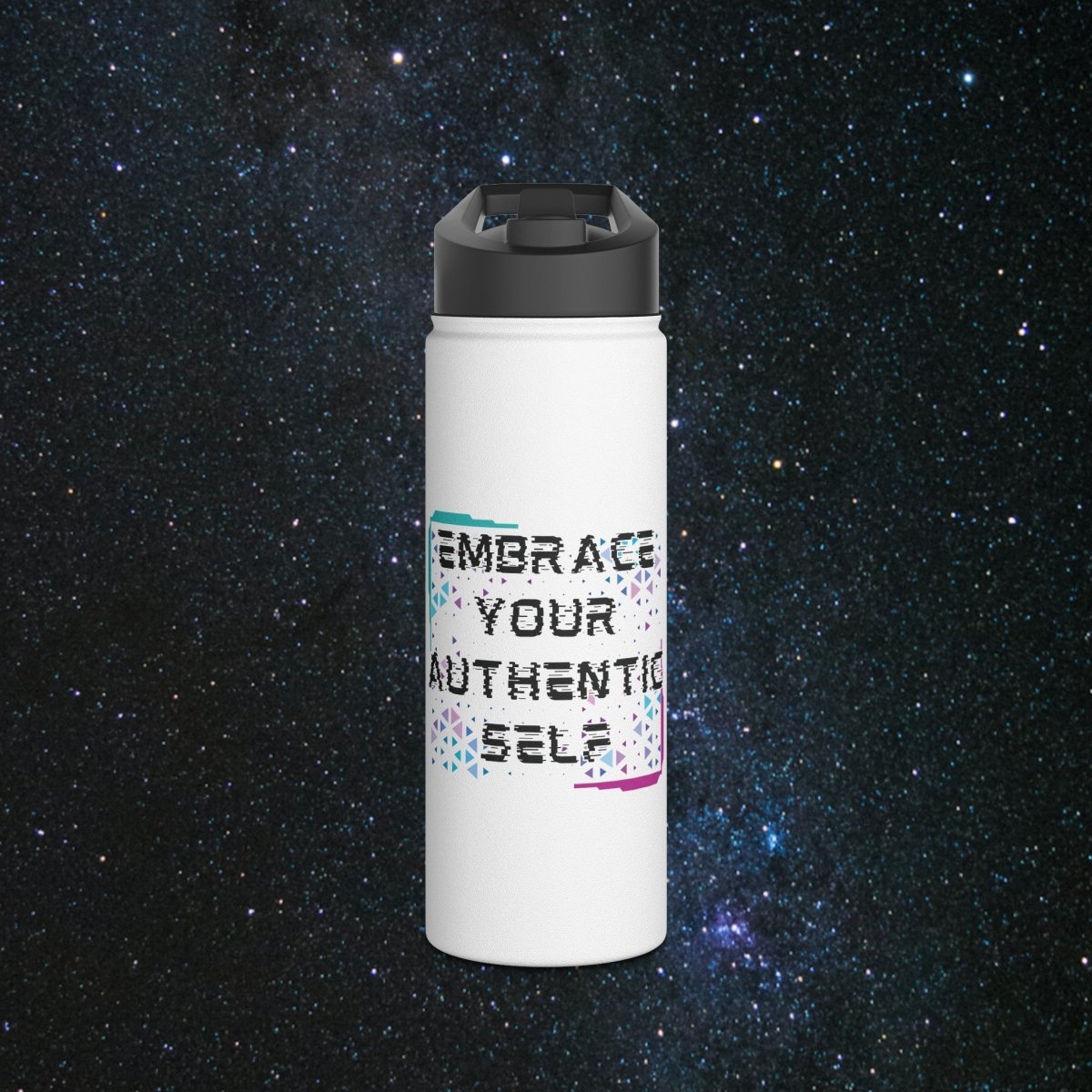 Authentic Self Stainless Steel Water Bottle - MindLight Apparel - Authentic Self Stainless Steel Water Bottle - 18oz - White -
