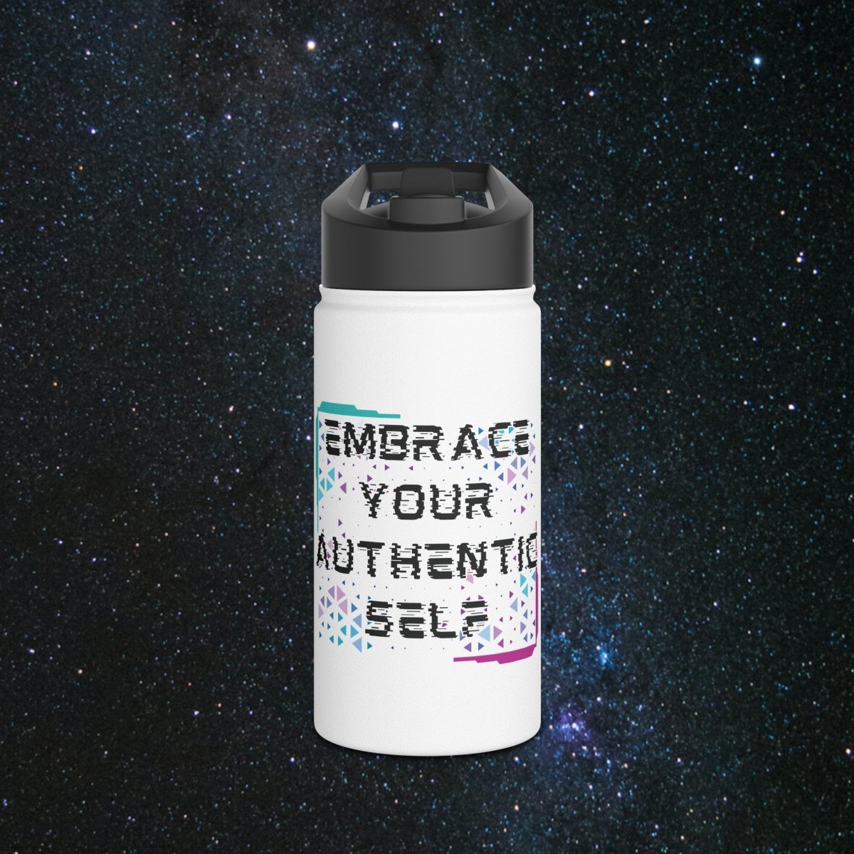 Authentic Self Stainless Steel Water Bottle - MindLight Apparel - Authentic Self Stainless Steel Water Bottle - 12oz - White -
