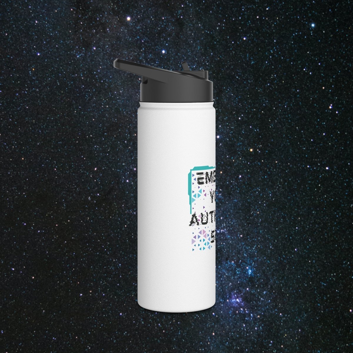 Authentic Self Stainless Steel Water Bottle - MindLight Apparel - Authentic Self Stainless Steel Water Bottle - 18oz - White -