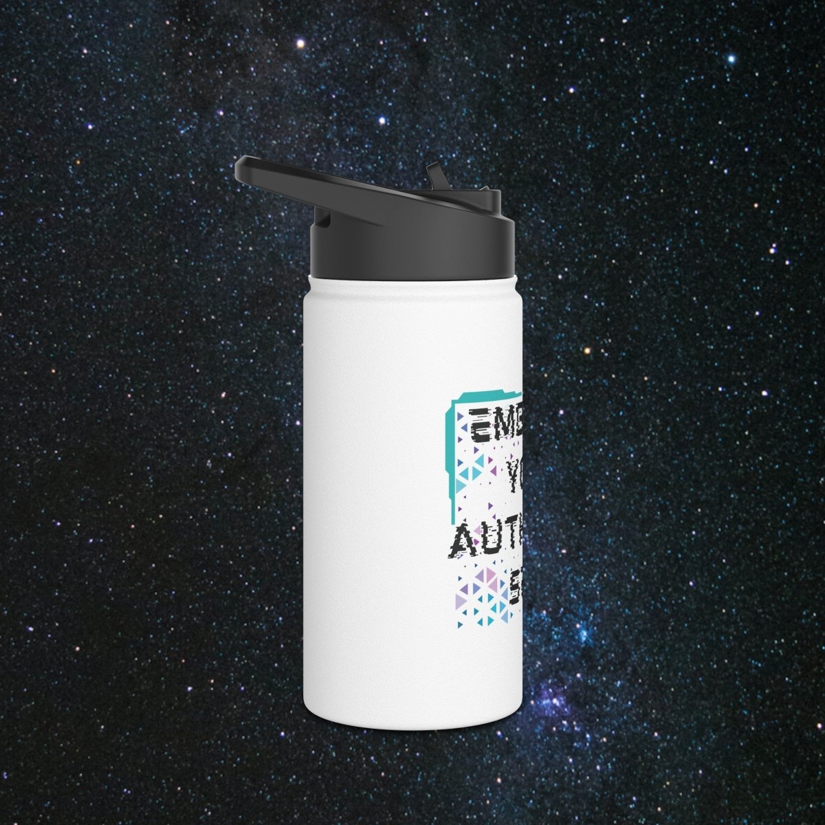 Authentic Self Stainless Steel Water Bottle - MindLight Apparel - Authentic Self Stainless Steel Water Bottle - 18oz - White -