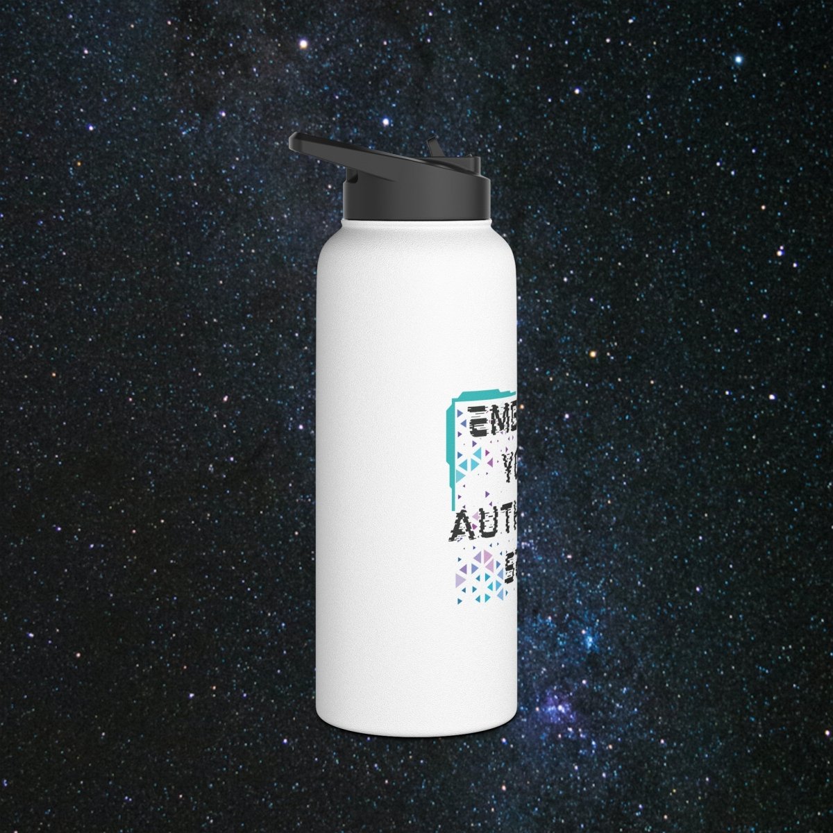 Authentic Self Stainless Steel Water Bottle - MindLight Apparel - Authentic Self Stainless Steel Water Bottle - 18oz - White -