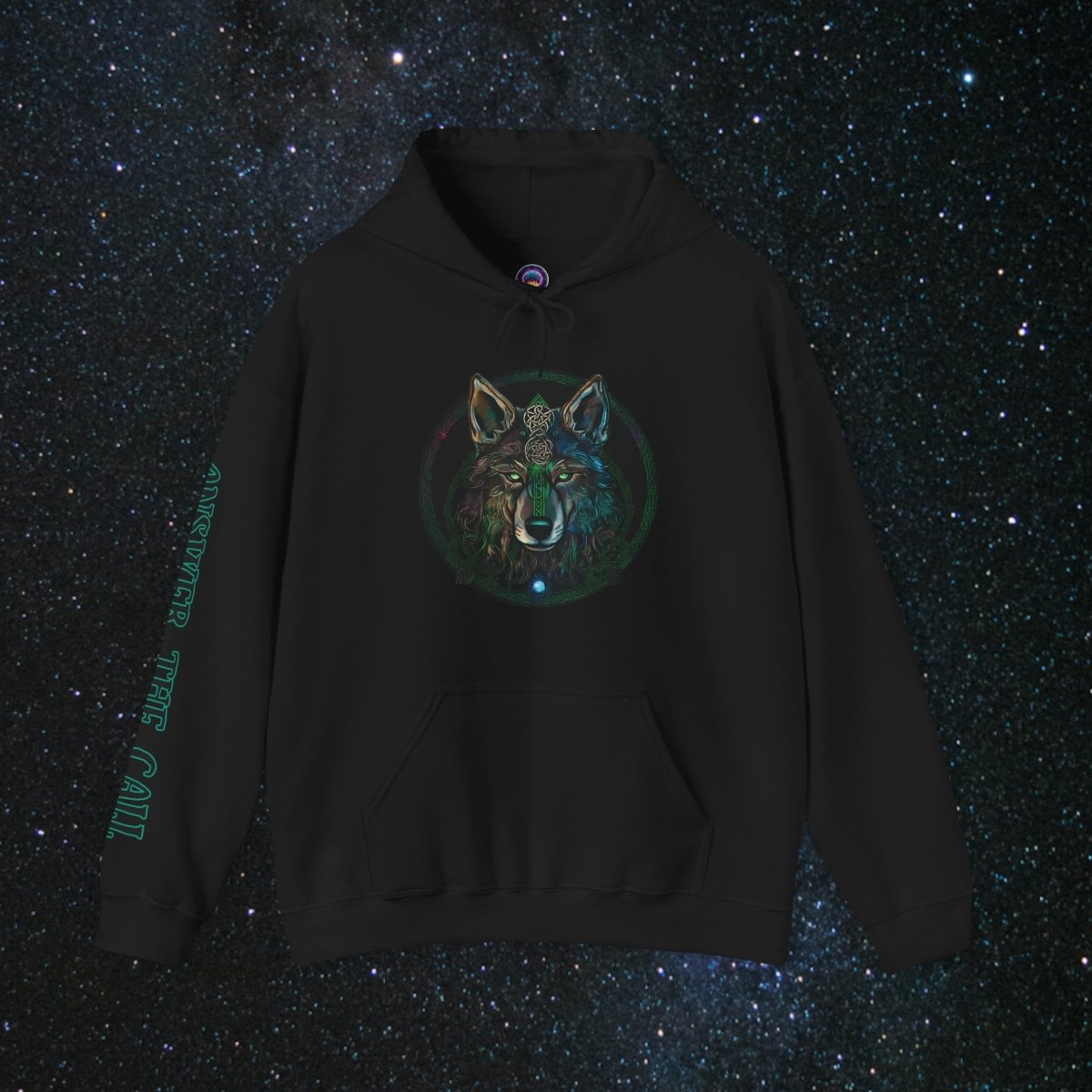 Call of the Wolf Unisex Pullover Hoodie - MindLight Apparel - Call of the Wolf Unisex Pullover Hoodie - Black - S -