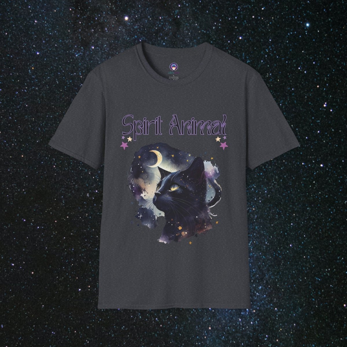Cat Spirit Animal Unisex Softstyle T - Shirt - MindLight Apparel - Cat Spirit Animal Unisex Softstyle T - Shirt - Dark Heather Grey - XS -