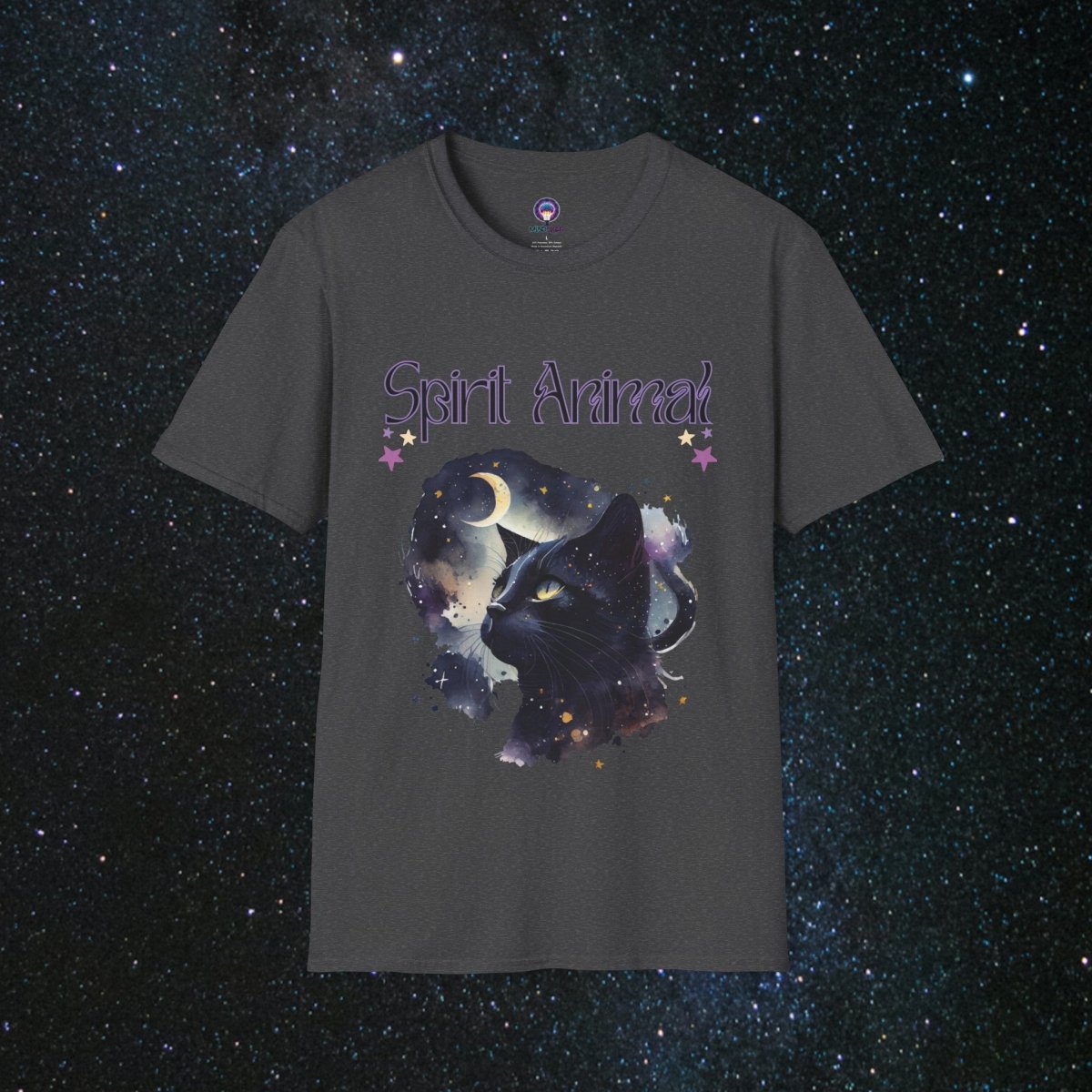 Cat Spirit Animal Unisex Softstyle T - Shirt - MindLight Apparel - Cat Spirit Animal Unisex Softstyle T - Shirt - Dark Heather - XS -