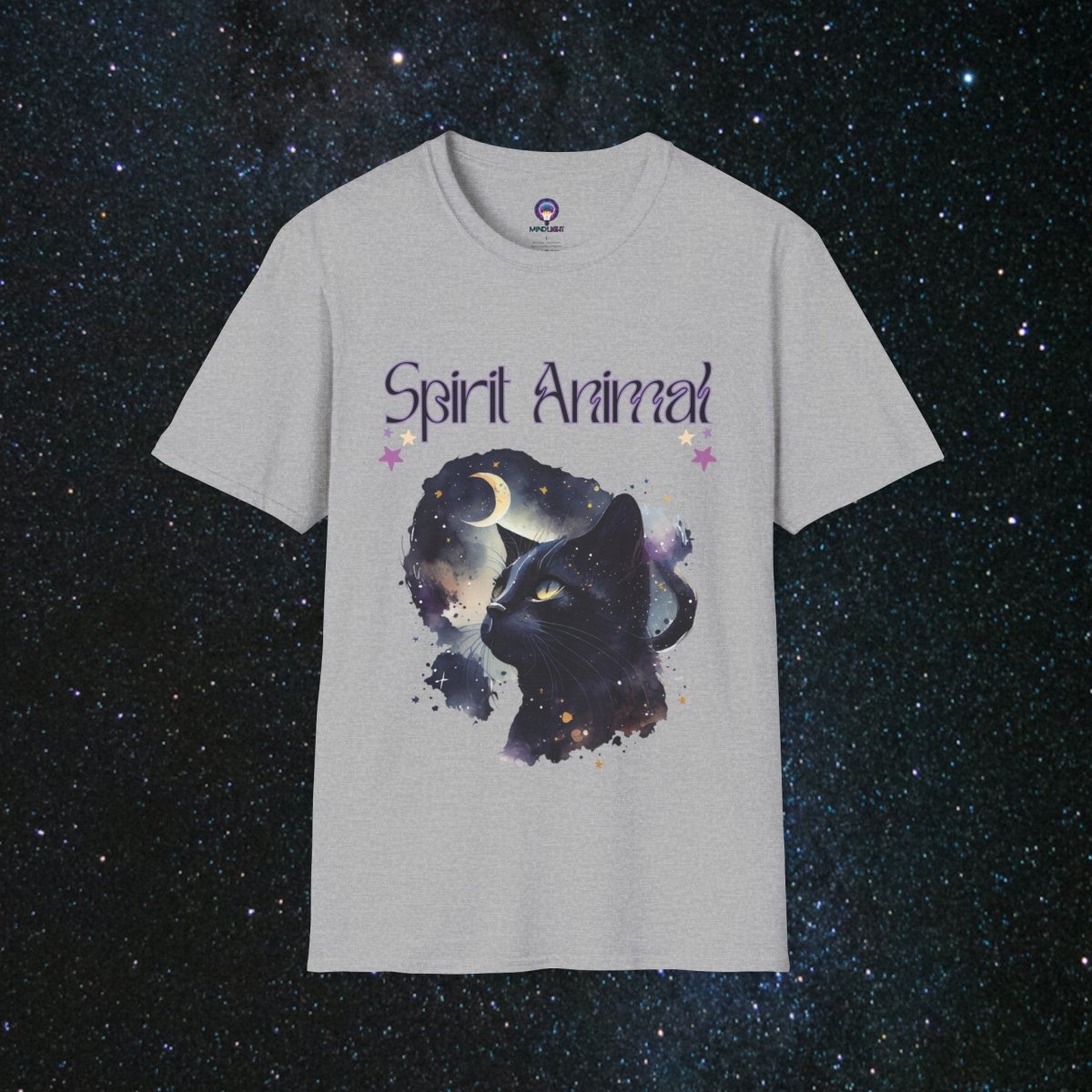 Cat Spirit Animal Unisex Softstyle T - Shirt - MindLight Apparel - Cat Spirit Animal Unisex Softstyle T - Shirt - Sport Grey - XS -