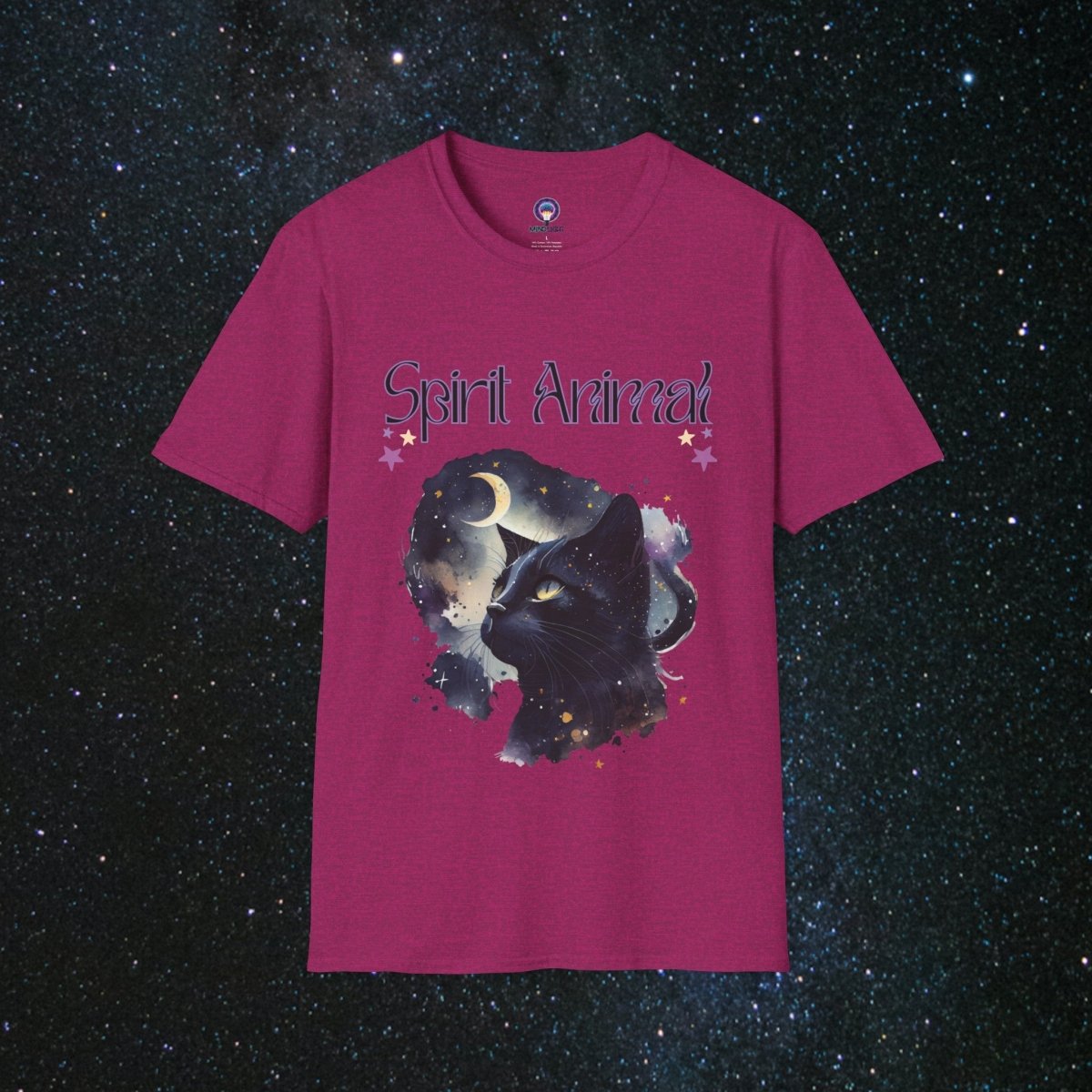 Cat Spirit Animal Unisex Softstyle T - Shirt - MindLight Apparel - Cat Spirit Animal Unisex Softstyle T - Shirt - Antique Heliconia - S -