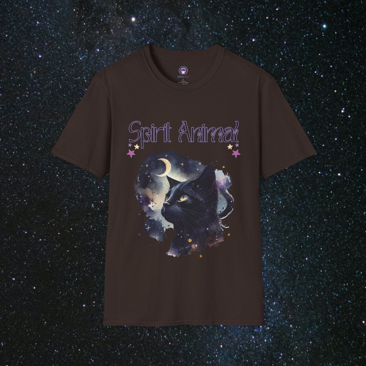 Cat Spirit Animal Unisex Softstyle T - Shirt - MindLight Apparel - Cat Spirit Animal Unisex Softstyle T - Shirt - Dark Chocolate - S -