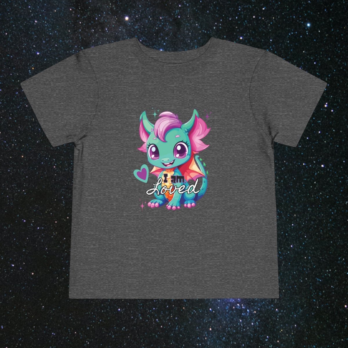 'Celestial Dragon' Green Embrace Toddler Tee - MindLight Apparel - 'Celestial Dragon' Green Embrace Toddler Tee - Dark Heather Grey - 2T -