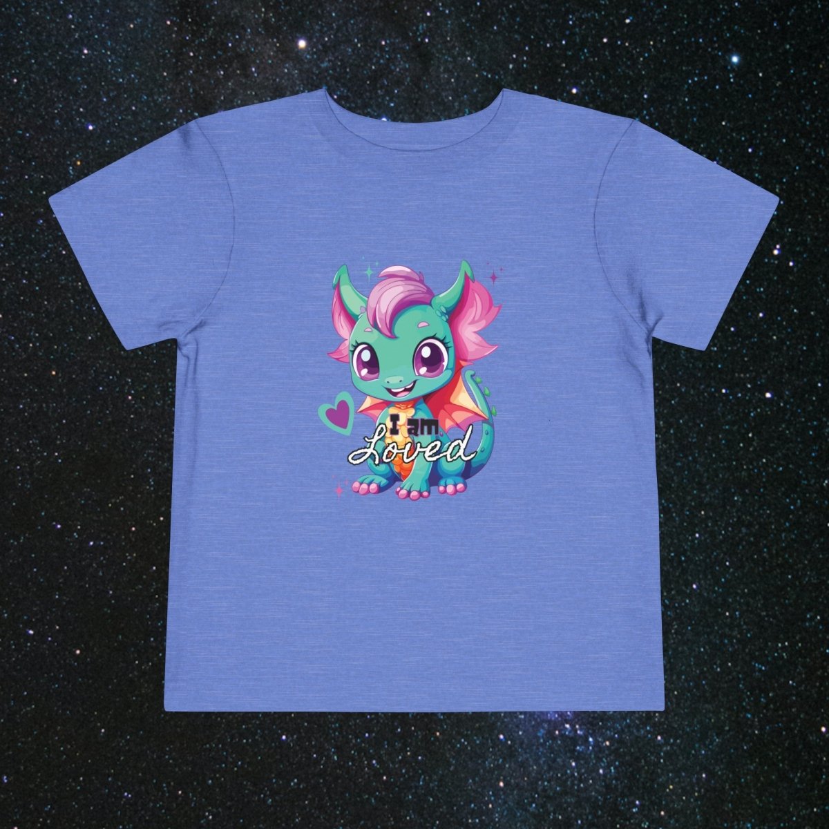 'Celestial Dragon' Green Embrace Toddler Tee - MindLight Apparel - 'Celestial Dragon' Green Embrace Toddler Tee - Heather Columbia Blue - 2T -