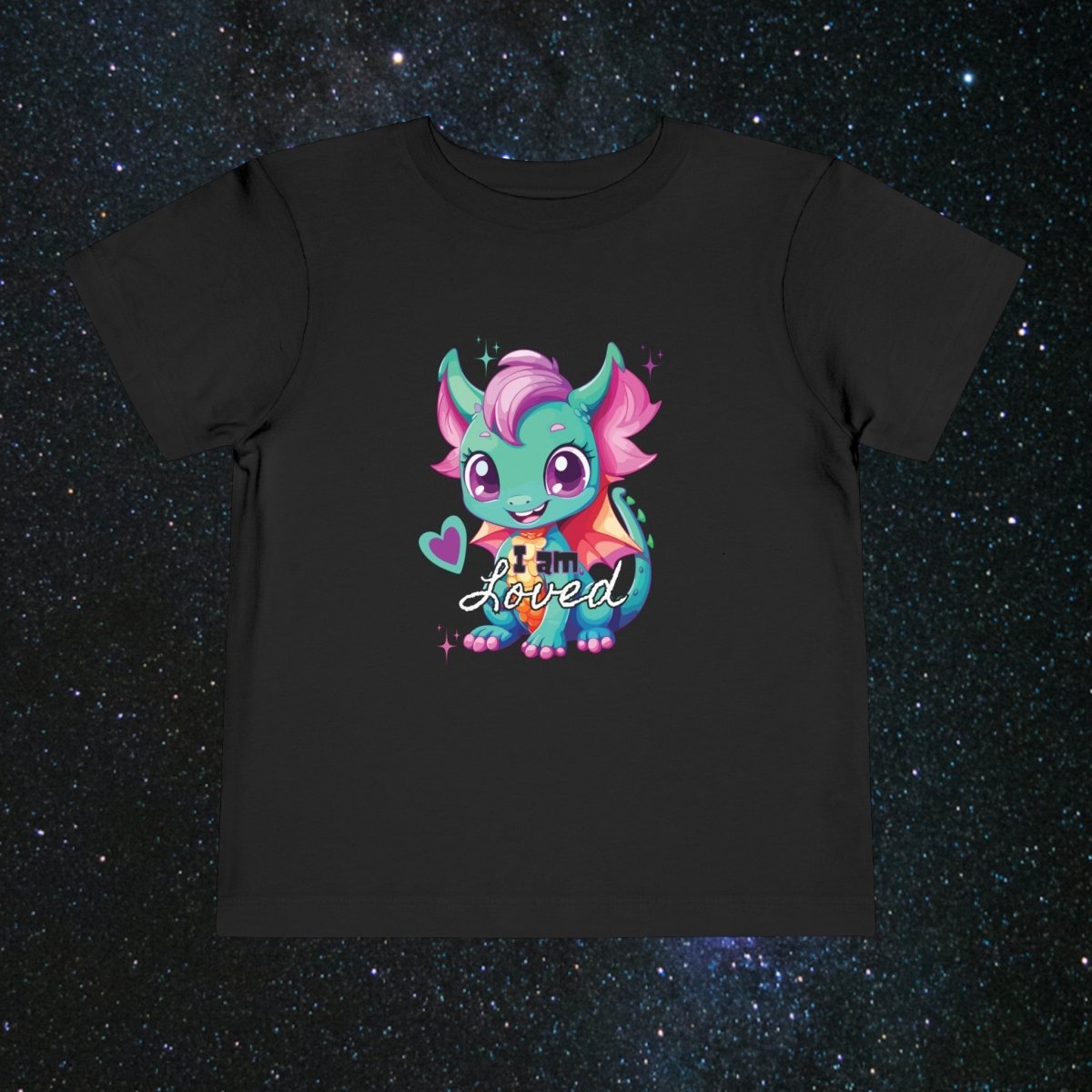 'Celestial Dragon' Green Embrace Toddler Tee - MindLight Apparel - 'Celestial Dragon' Green Embrace Toddler Tee - Black - 2T -