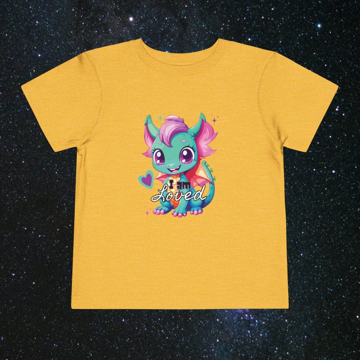'Celestial Dragon' Green Embrace Toddler Tee - MindLight Apparel - 'Celestial Dragon' Green Embrace Toddler Tee - Heather Yellow Gold - 2T -