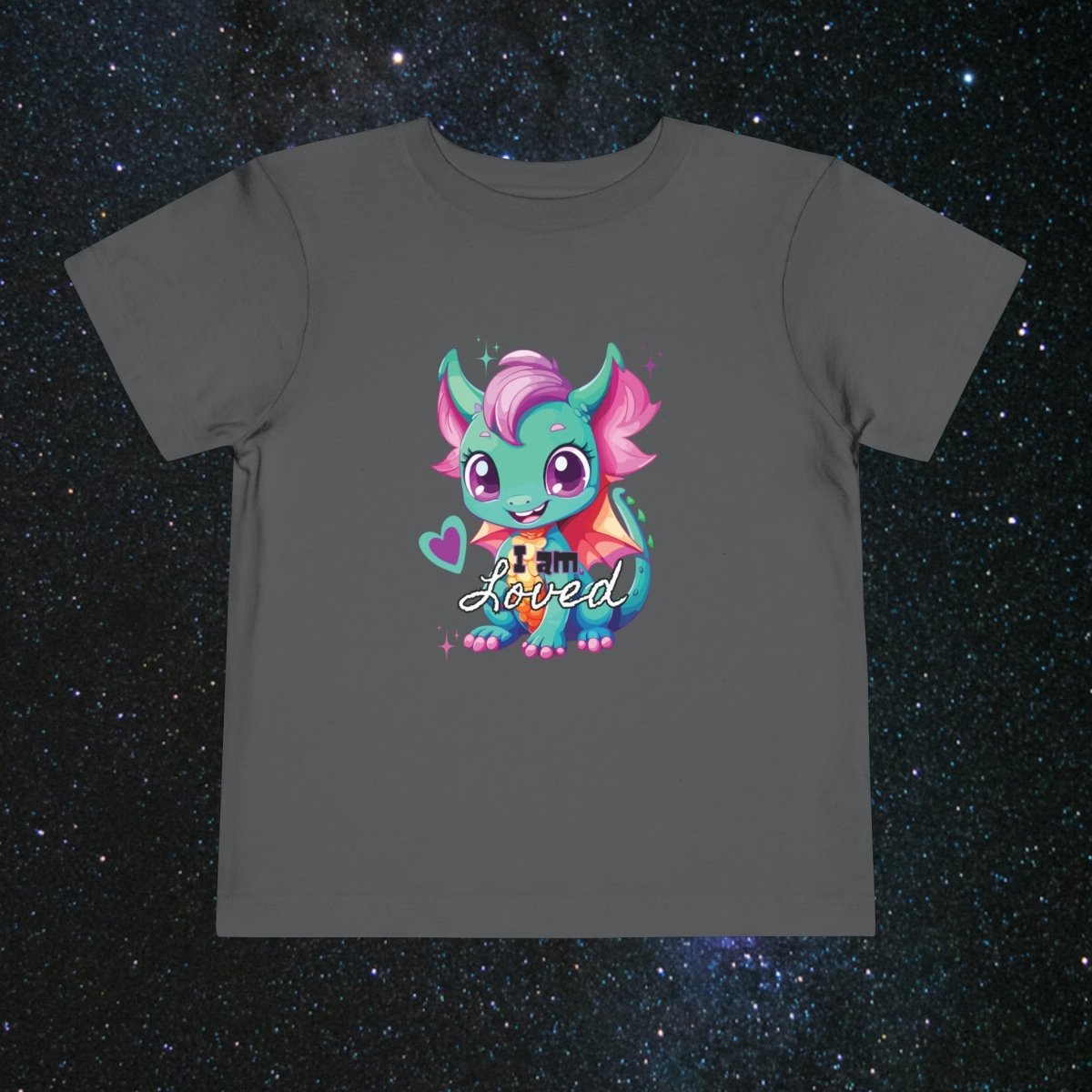 'Celestial Dragon' Green Embrace Toddler Tee - MindLight Apparel - 'Celestial Dragon' Green Embrace Toddler Tee - Asphalt - 2T -