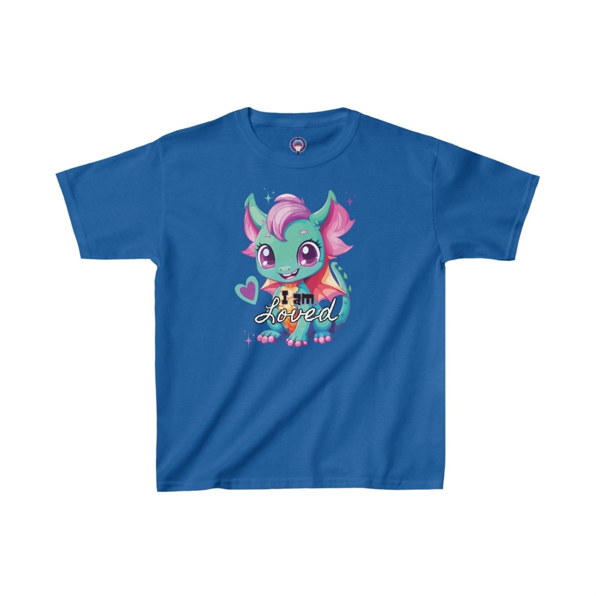 'Celestial Dragon' Pink Embrace Kids Tee - MindLight Apparel - 'Celestial Dragon' Pink Embrace Kids Tee - XS - Royal -