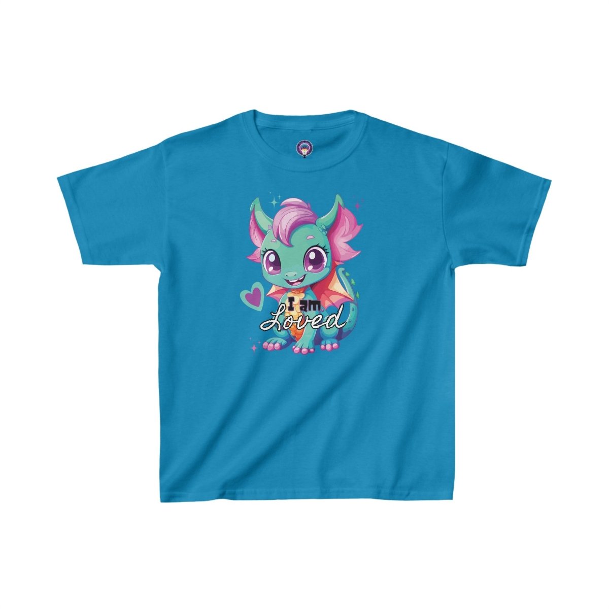 'Celestial Dragon' Pink Embrace Kids Tee - MindLight Apparel - 'Celestial Dragon' Pink Embrace Kids Tee - XS - Sapphire -