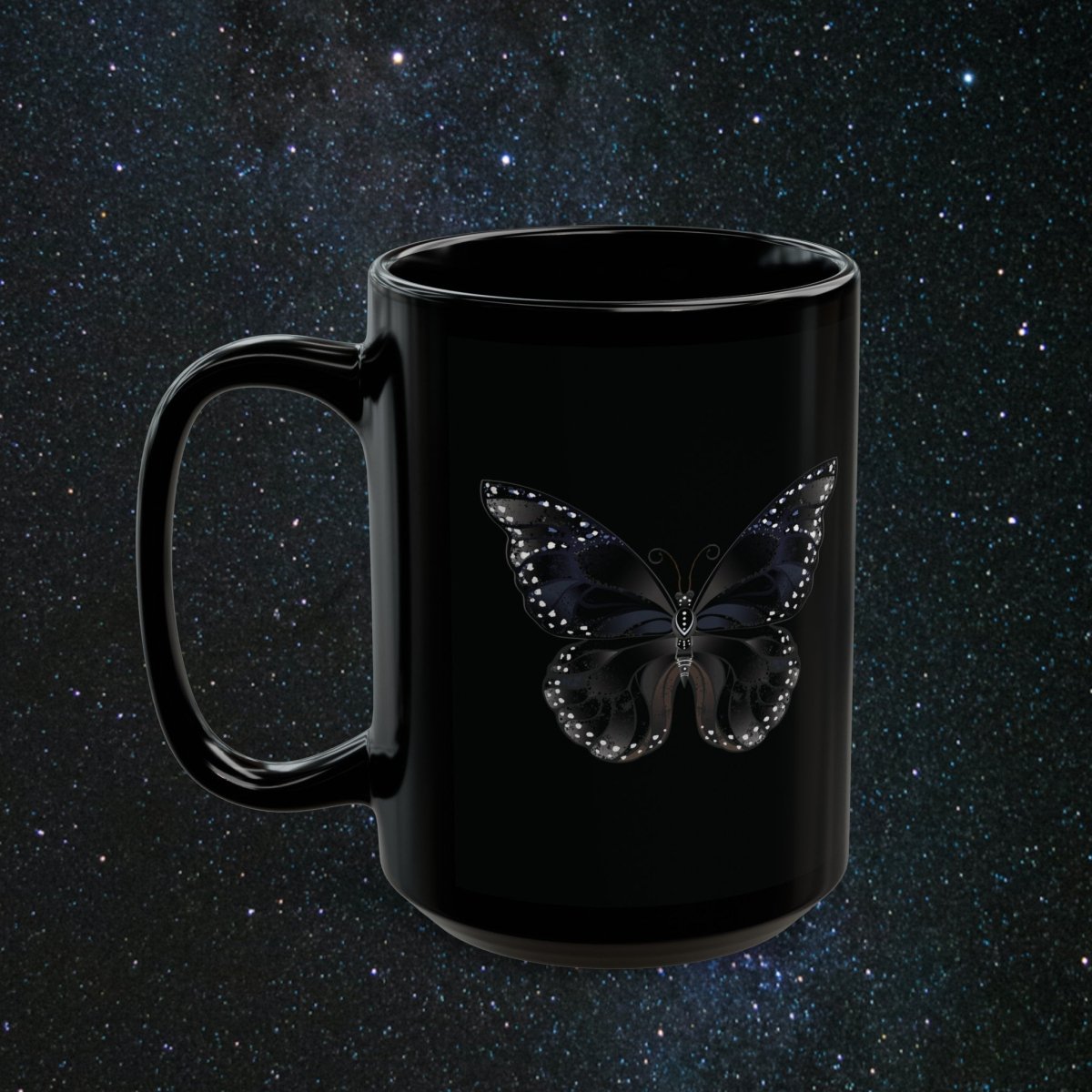 Chrysalis Black Mug - MindLight Apparel - Chrysalis Black Mug - 15oz - -
