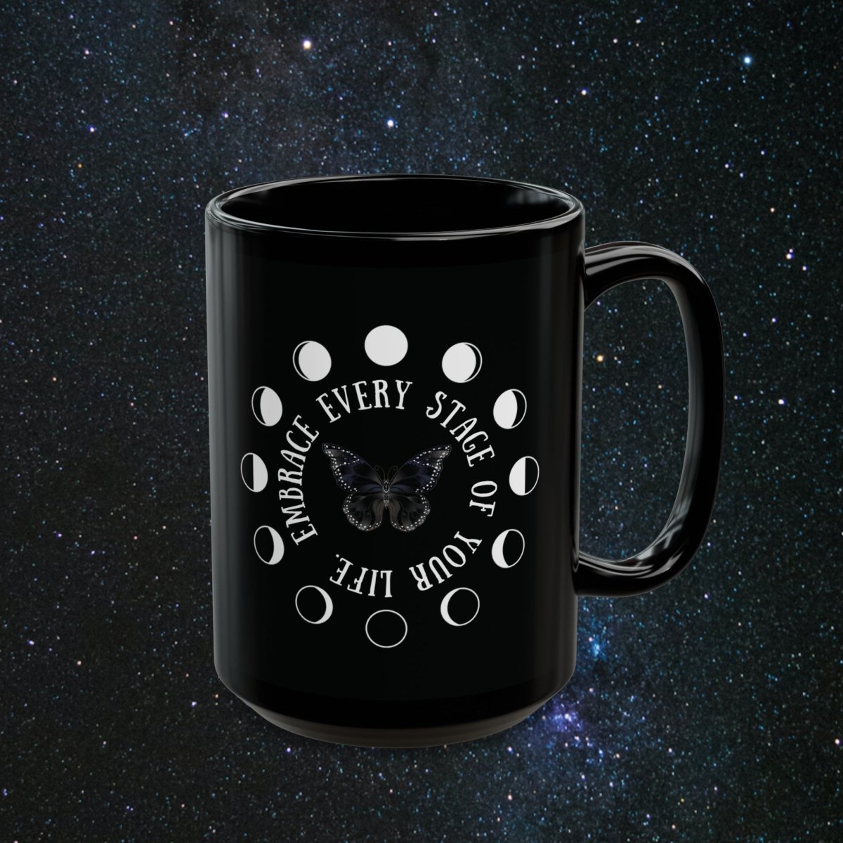 Chrysalis Black Mug - MindLight Apparel - Chrysalis Black Mug - 15oz - -