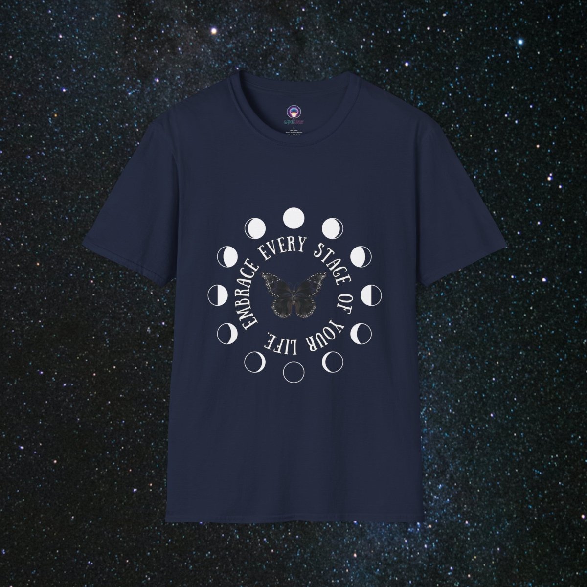 'Chrysalis' - Softstyle Women's Tee - MindLight Apparel - 'Chrysalis' - Softstyle Women's Tee - Navy - S -