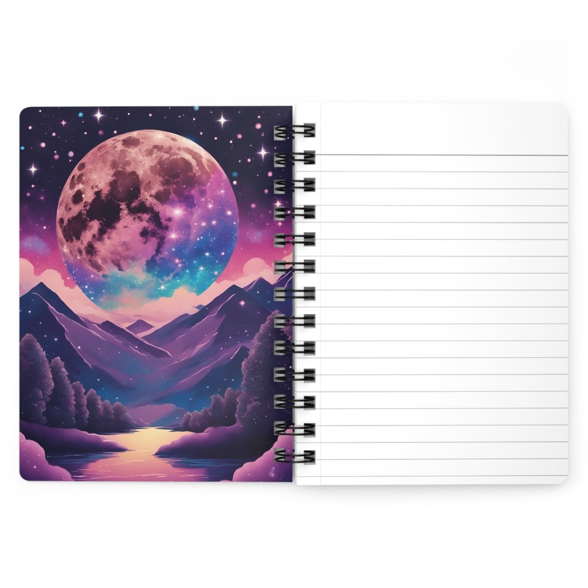 Cosmic Wolf Spiral Notebook - MindLight Apparel - Cosmic Wolf Spiral Notebook - One Size -