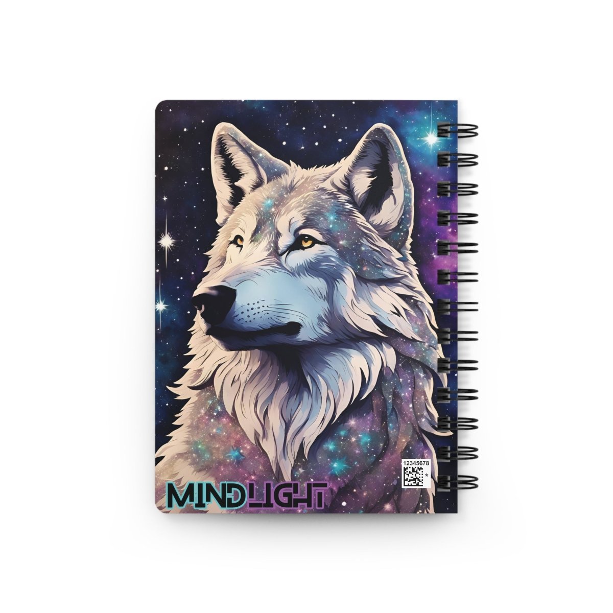Cosmic Wolf Spiral Notebook - MindLight Apparel - Cosmic Wolf Spiral Notebook - One Size -