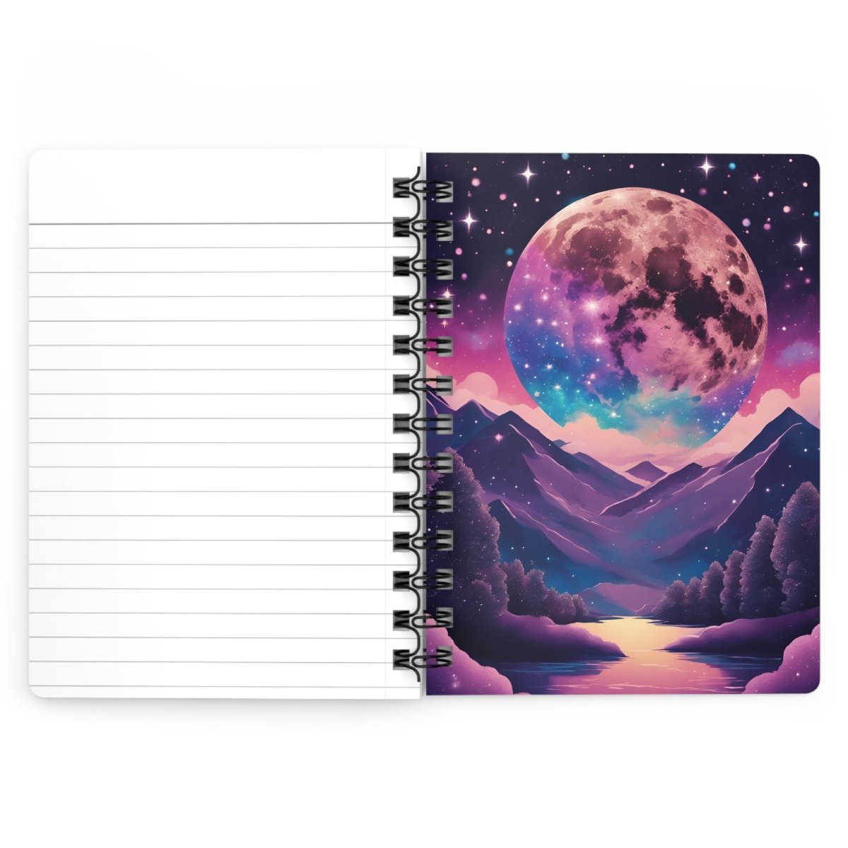 Cosmic Wolf Spiral Notebook - MindLight Apparel - Cosmic Wolf Spiral Notebook - One Size -