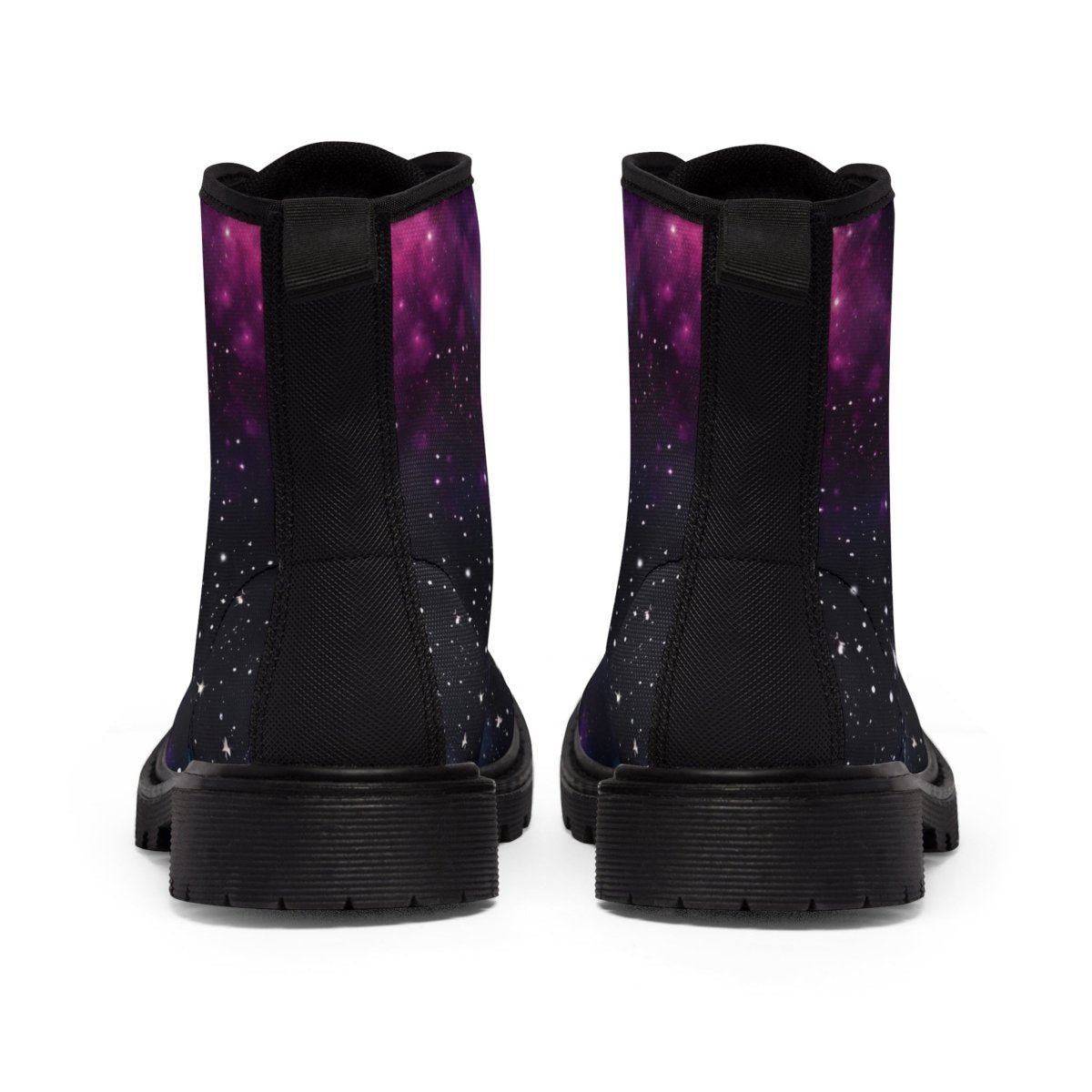 Dark Cosmic Canvas Men's Boots - MindLight Apparel - Dark Cosmic Canvas Men's Boots - US 7 - Black sole -