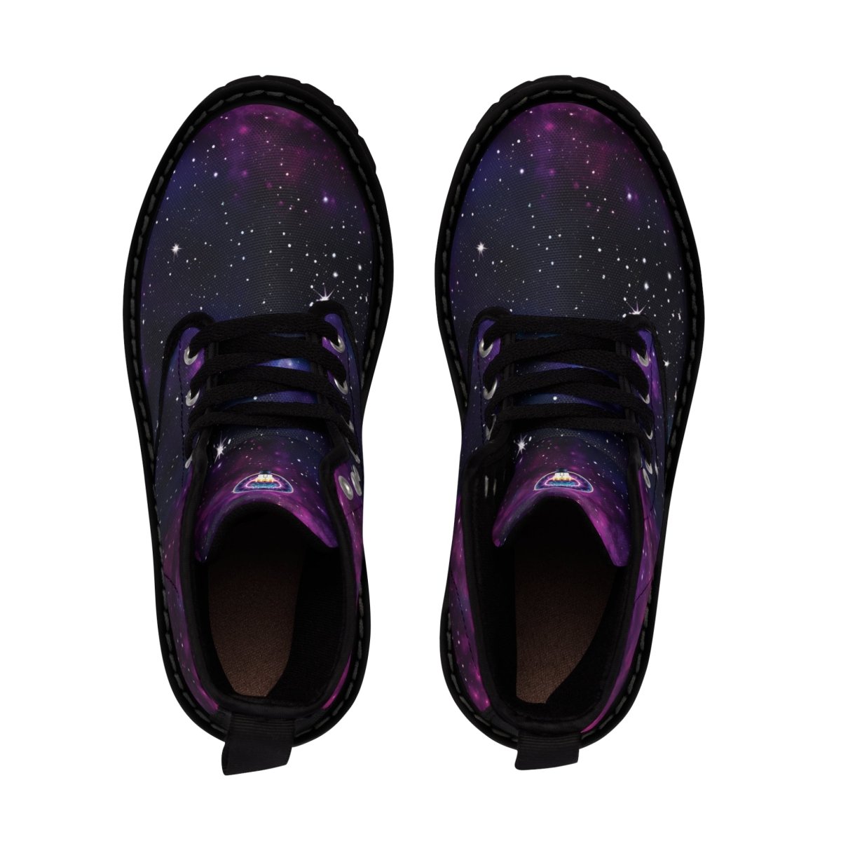 Dark Cosmic Canvas Men's Boots - MindLight Apparel - Dark Cosmic Canvas Men's Boots - US 7 - Black sole -