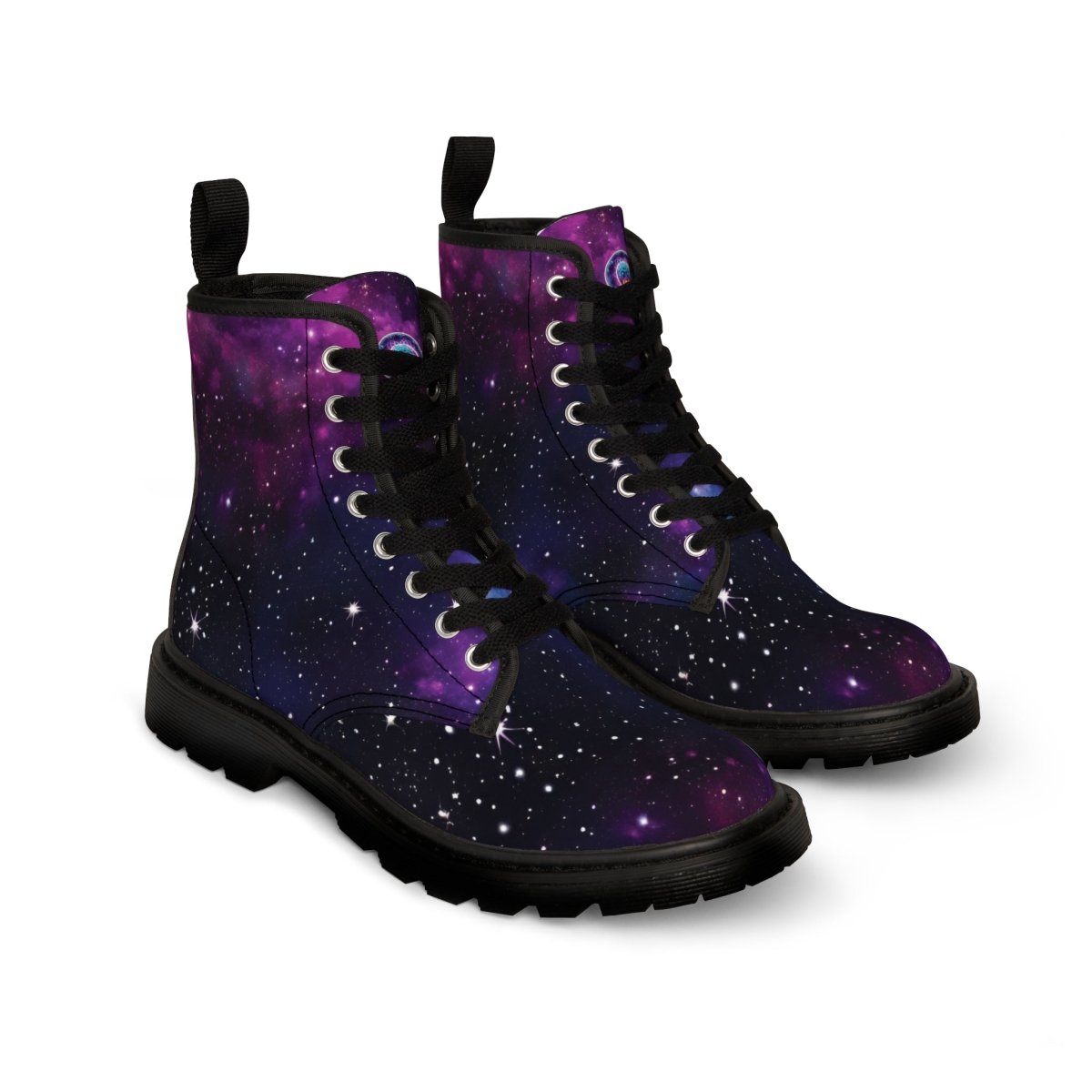Dark Cosmic Canvas Women's Boots - MindLight Apparel - Dark Cosmic Canvas Women's Boots - US 6.5 - Black sole -