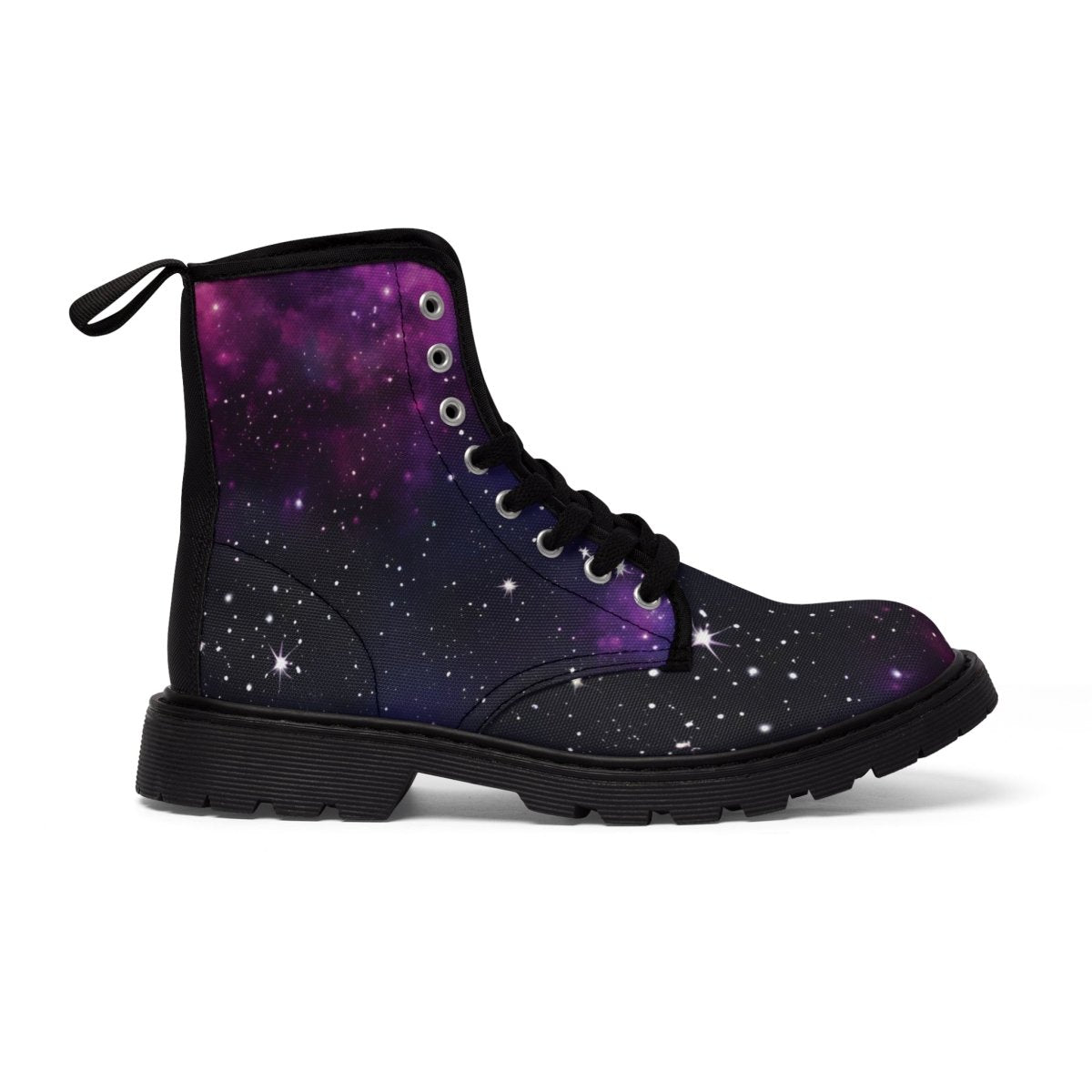 Dark Cosmic Canvas Women's Boots - MindLight Apparel - Dark Cosmic Canvas Women's Boots - US 6.5 - Black sole -