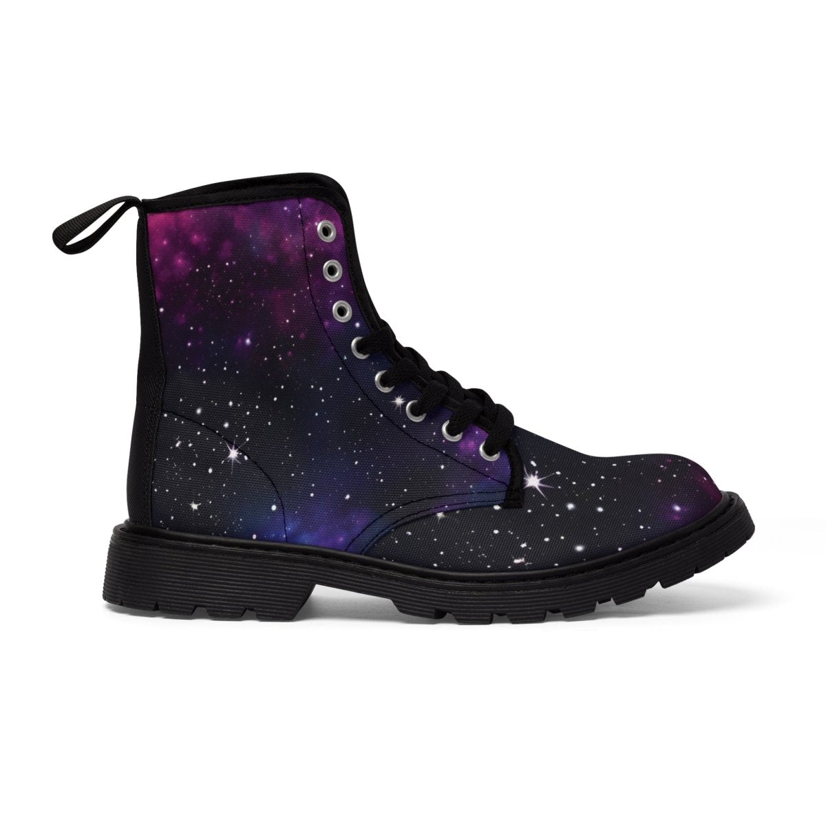 Dark Cosmic Canvas Women's Boots - MindLight Apparel - Dark Cosmic Canvas Women's Boots - US 6.5 - Black sole -